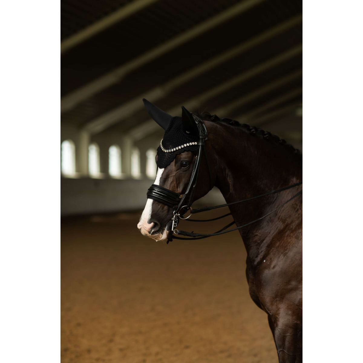 Equestrian Stockholm Bonnet Anti-Mouches Padded Clean Black