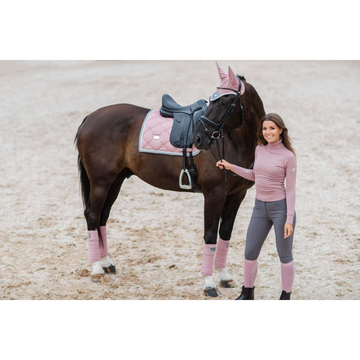 Equestrian Stockholm Bonnet Anti-Mouches Rose
