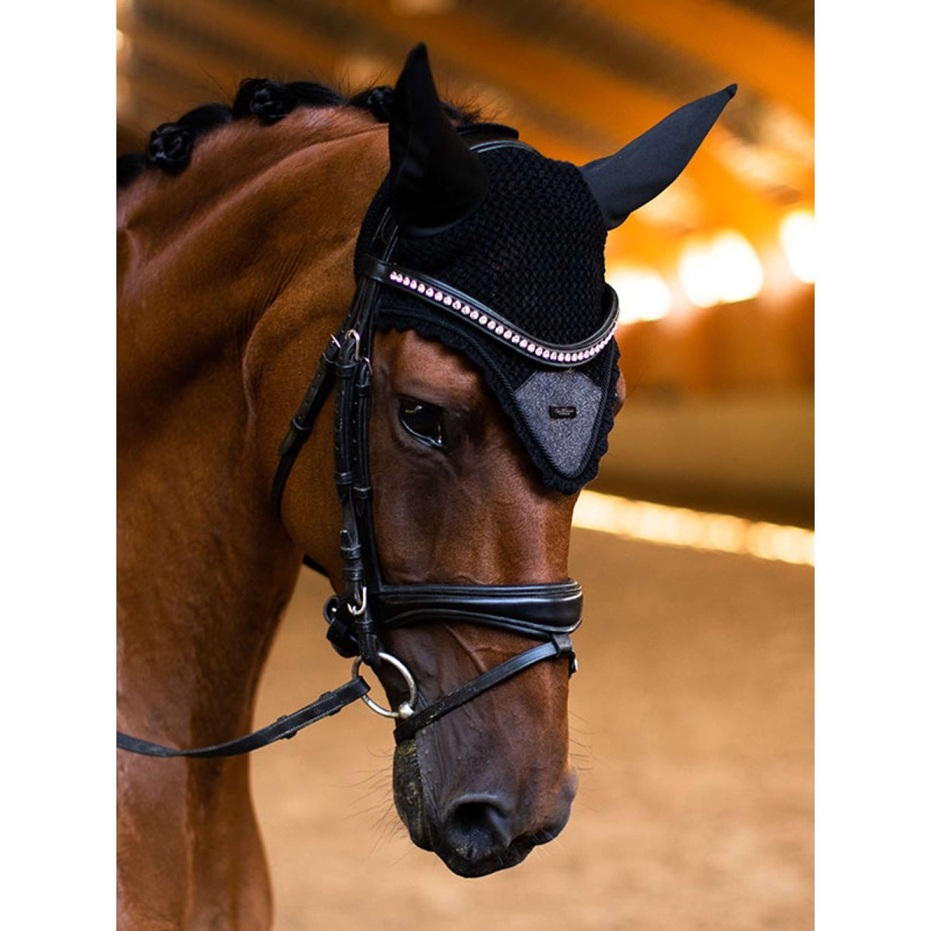 Equestrian Stockholm Bonnet Anti-Mouches All Black Glimmer
