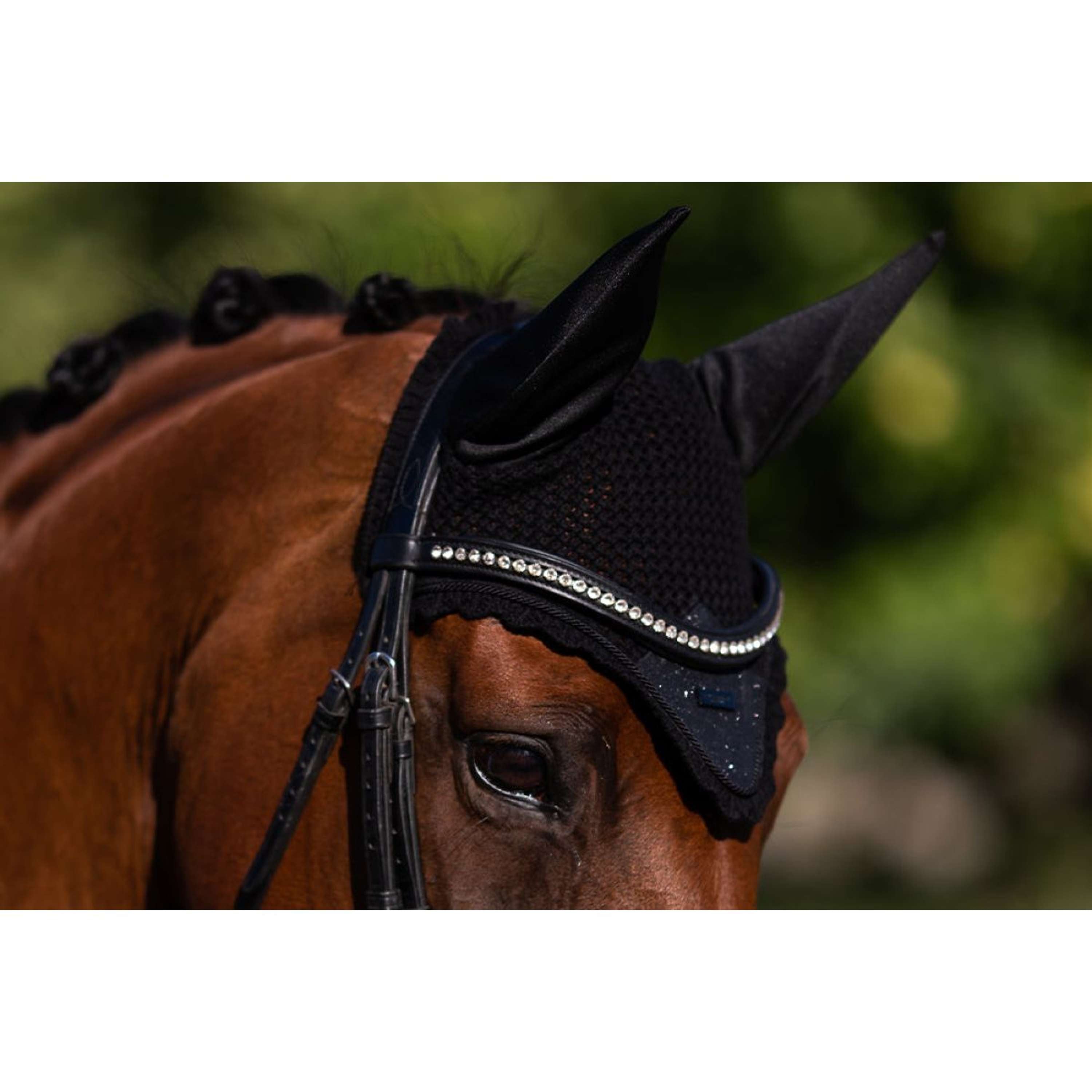 Equestrian Stockholm Bonnet Anti-Mouches All Black Glimmer
