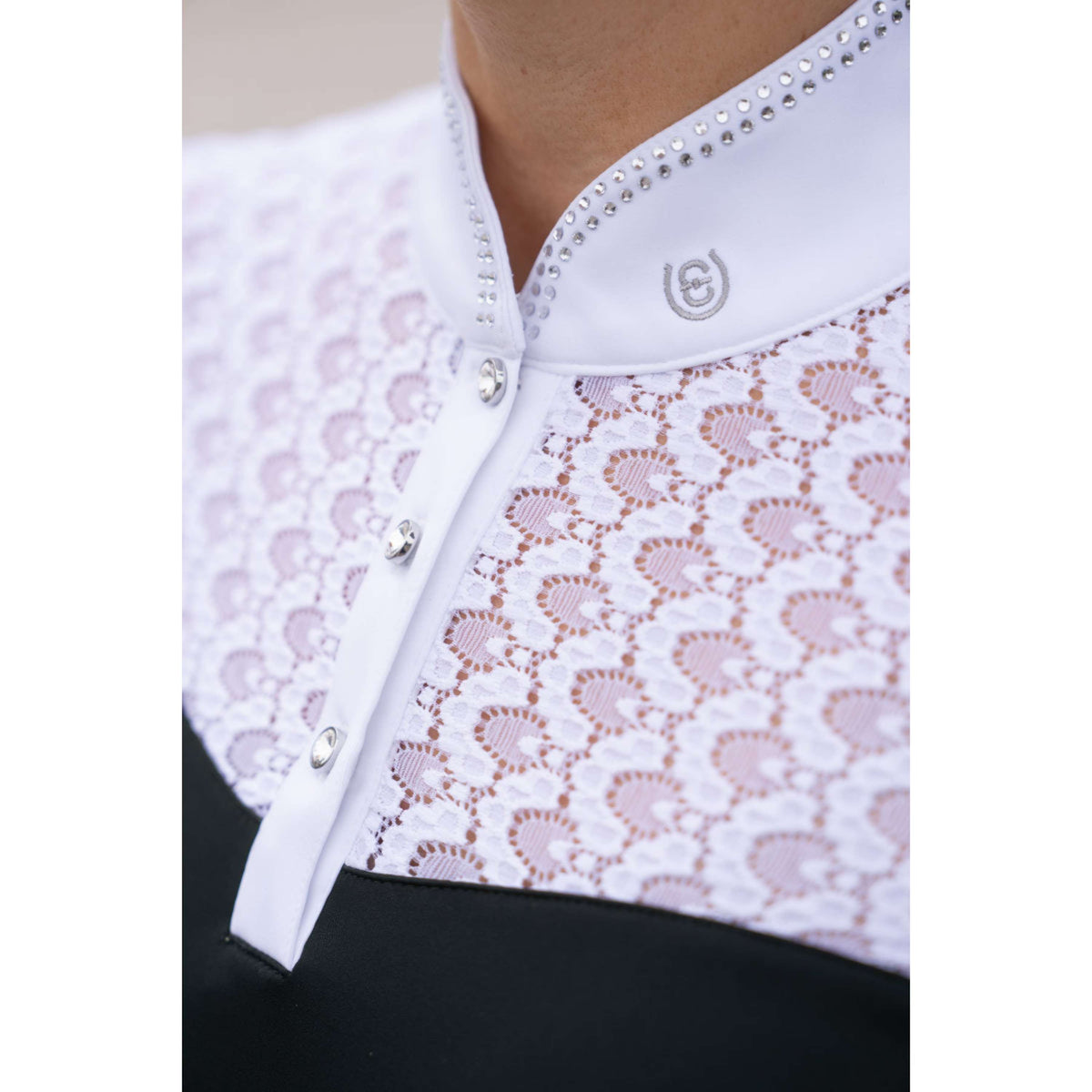 Equestrian Stockholm T-shirt de Concours Crystal Champion Noir