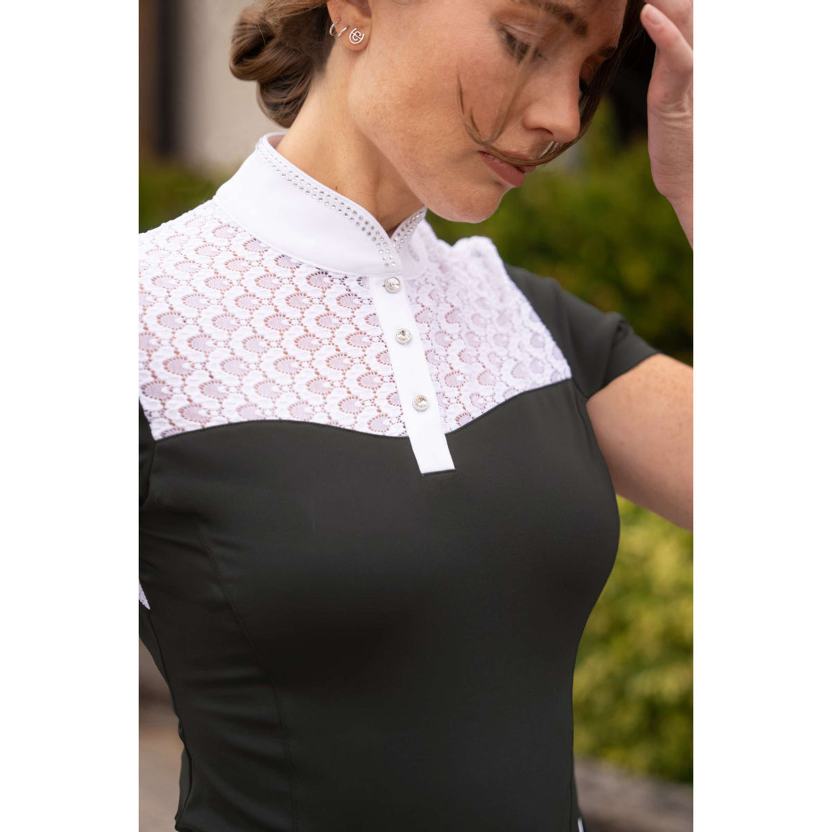 Equestrian Stockholm T-shirt de Concours Crystal Champion Noir