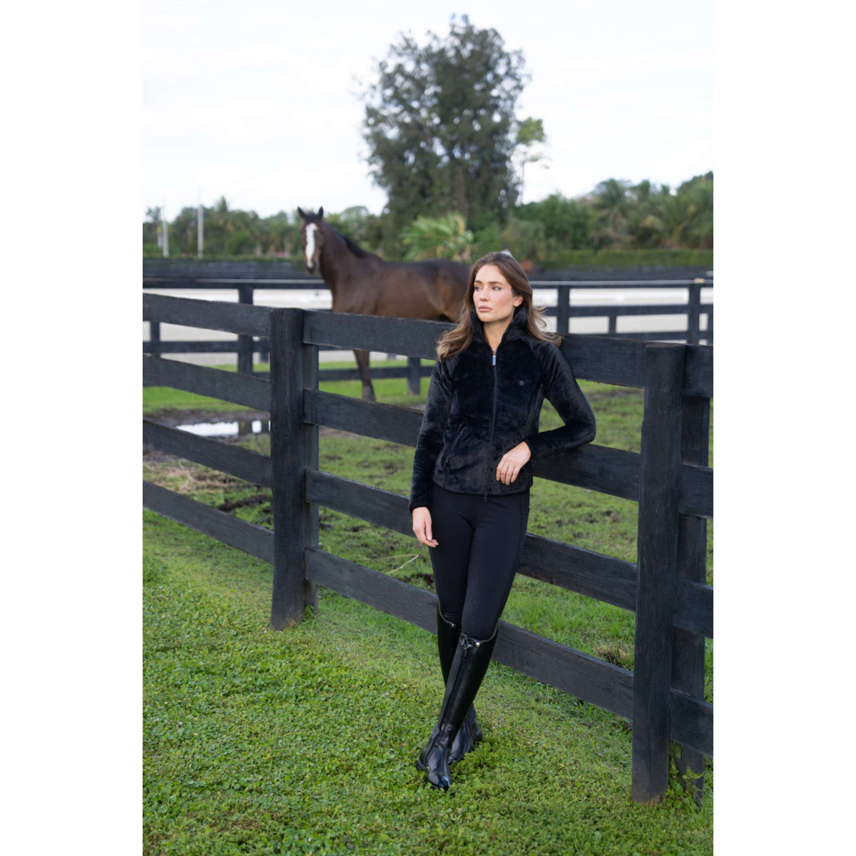 Equestrian Stockholm Blouson Polaire Velvet Noir