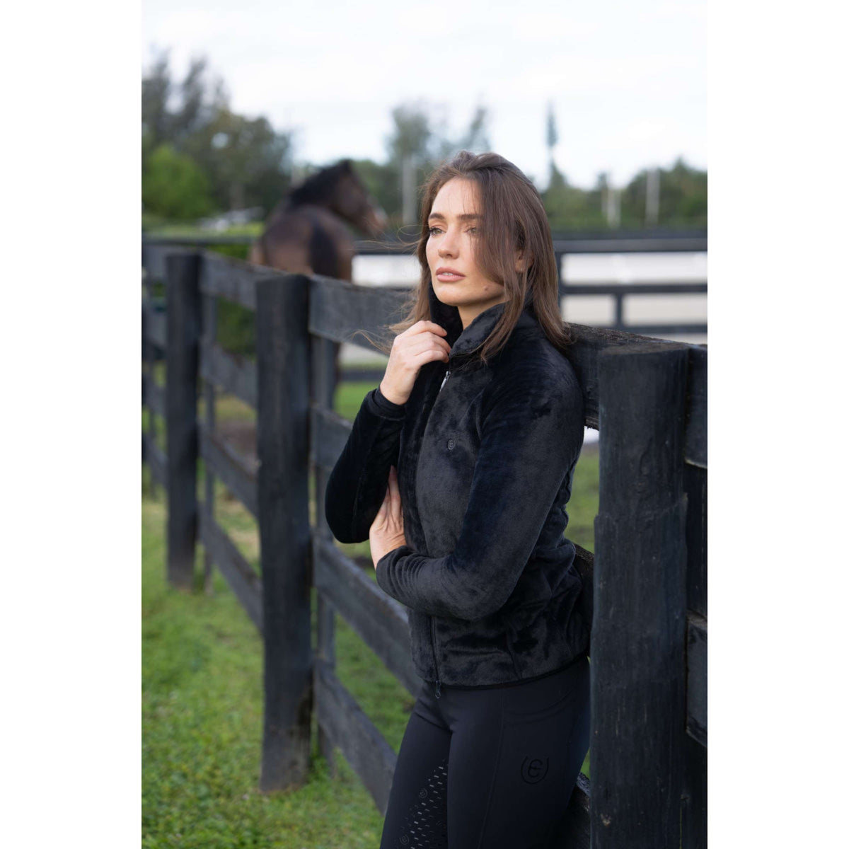 Equestrian Stockholm Blouson Polaire Velvet Noir