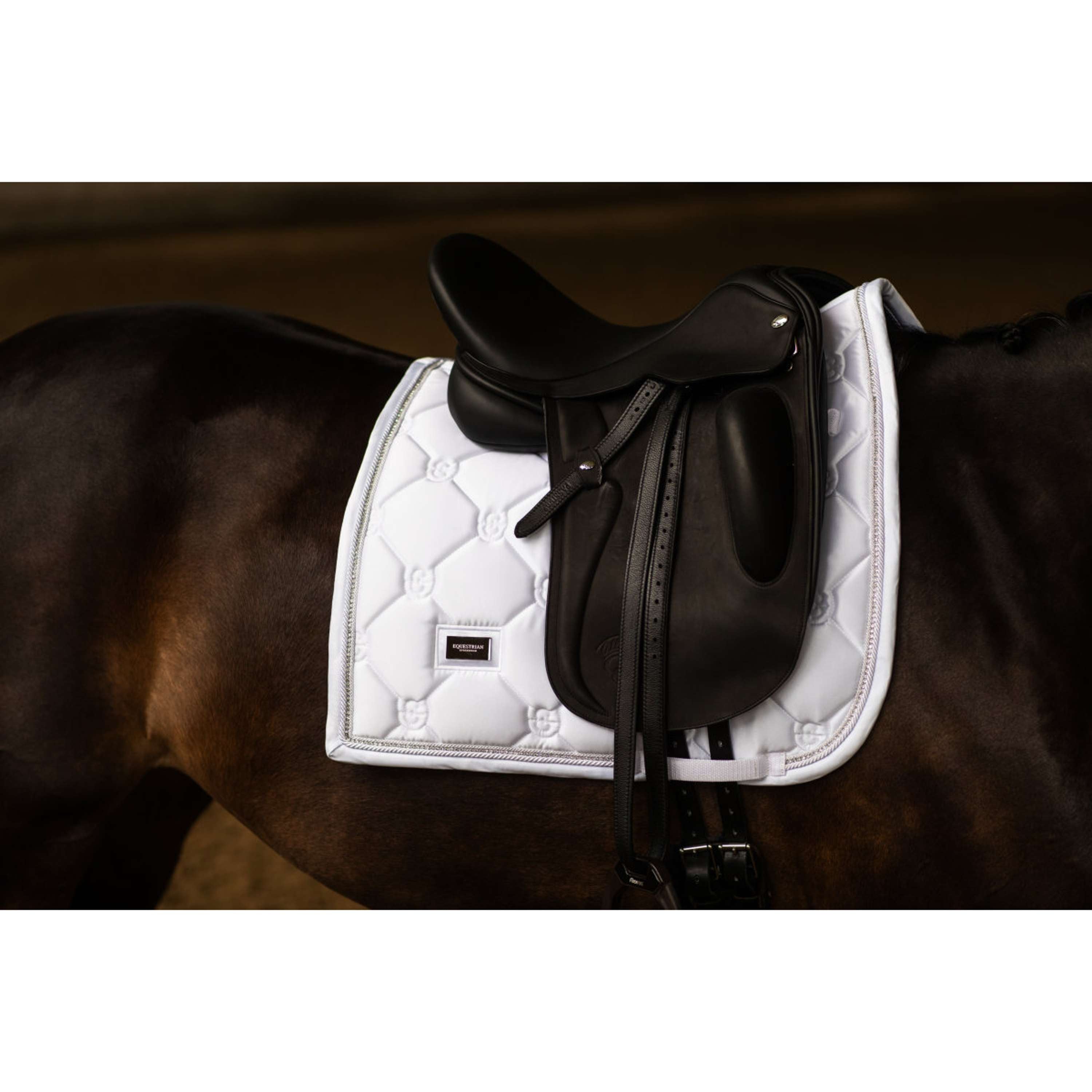 Equestrian Stockholm Tapis de Selle Crystal Shine Dressage Blanc