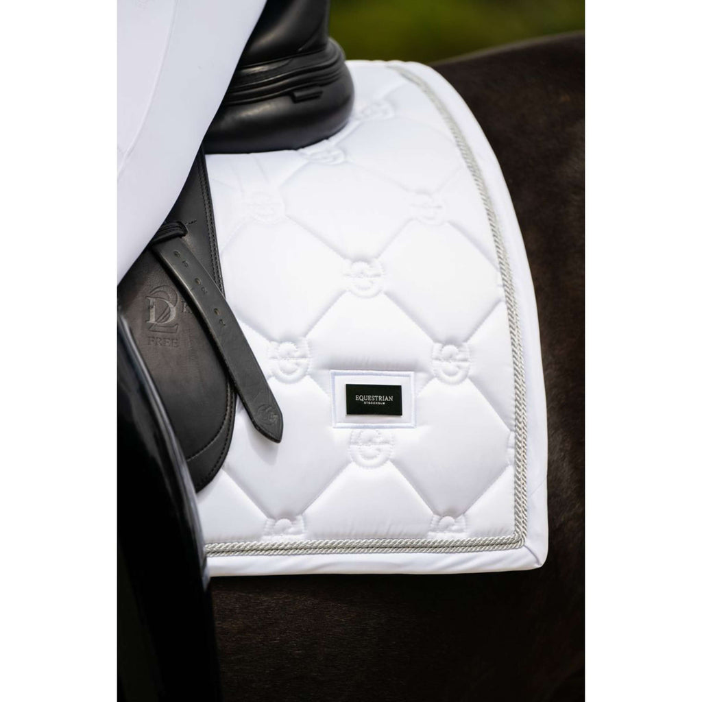 Equestrian Stockholm Tapis de Selle Dressage White Silver
