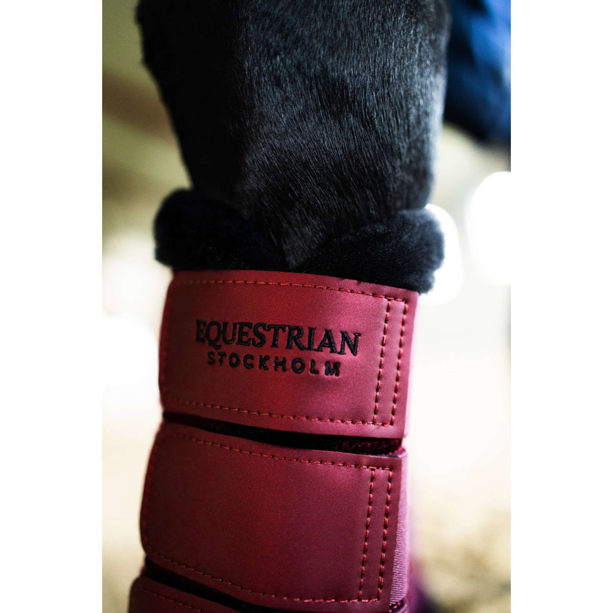 Equestrian Stockholm Guêtres Fur Mesh Merlot