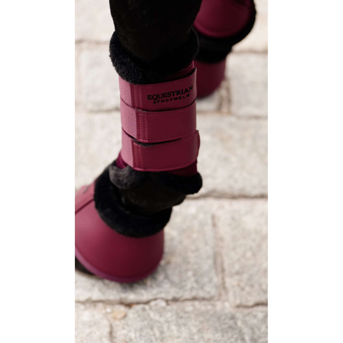 Equestrian Stockholm Guêtres Fur Mesh Merlot