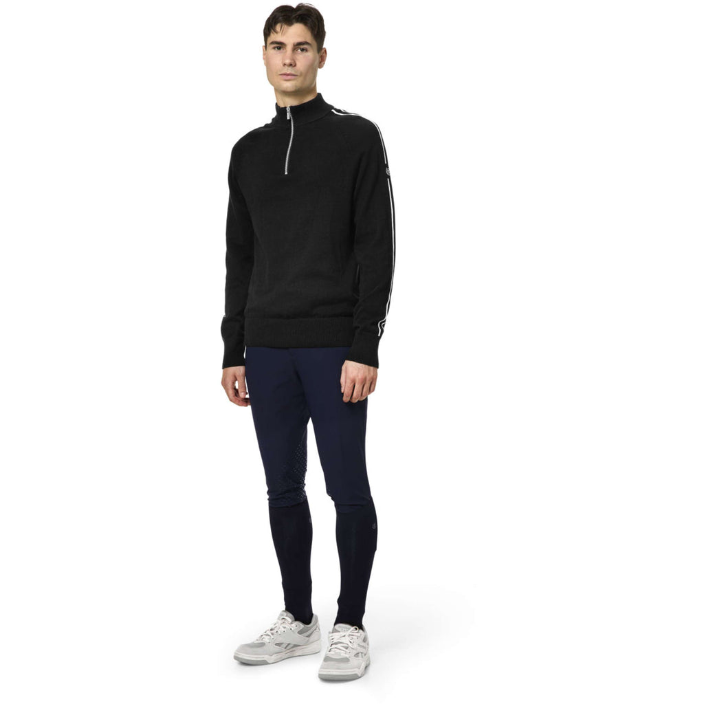 Equestrian Stockholm Knitted Zip Top Hommes Noir