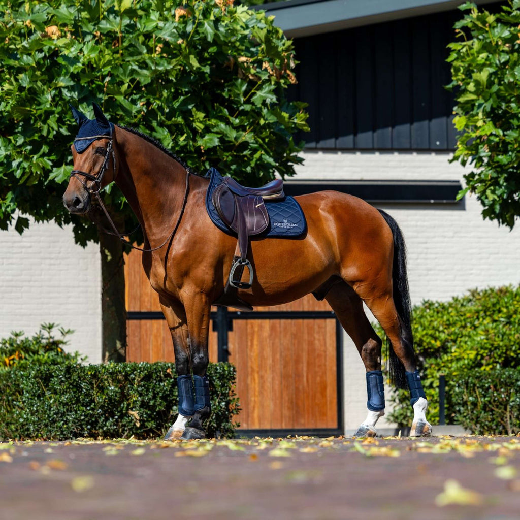 Equestrian Stockholm Tapis de Selle Line de Saut Marin