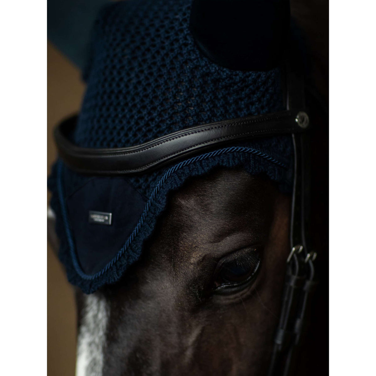 Equestrian Stockholm Bonnet Anti-Mouches Soundless Marine/Argent