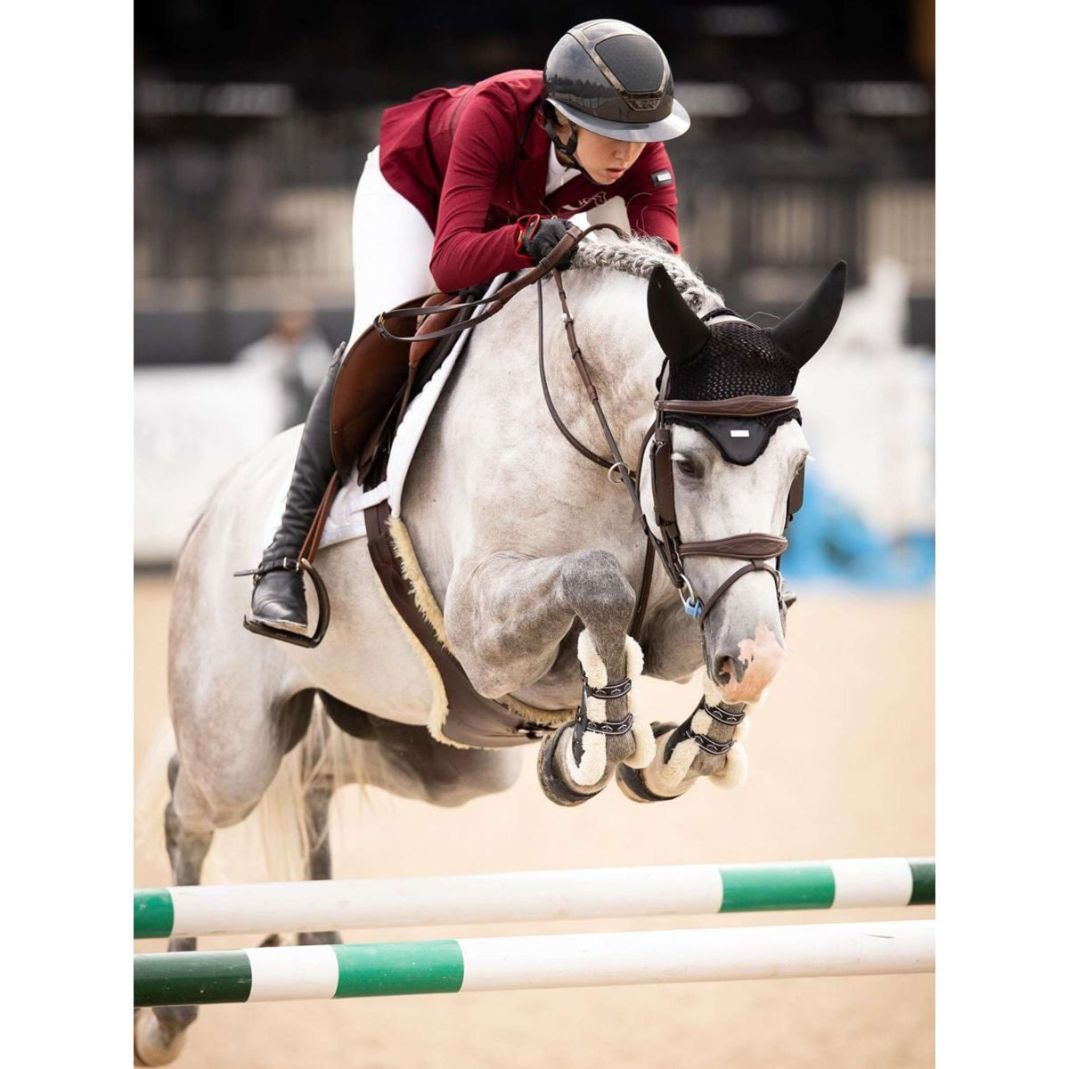 Equestrian Stockholm Bonnet Anti-Mouches Padded Noir/Argent
