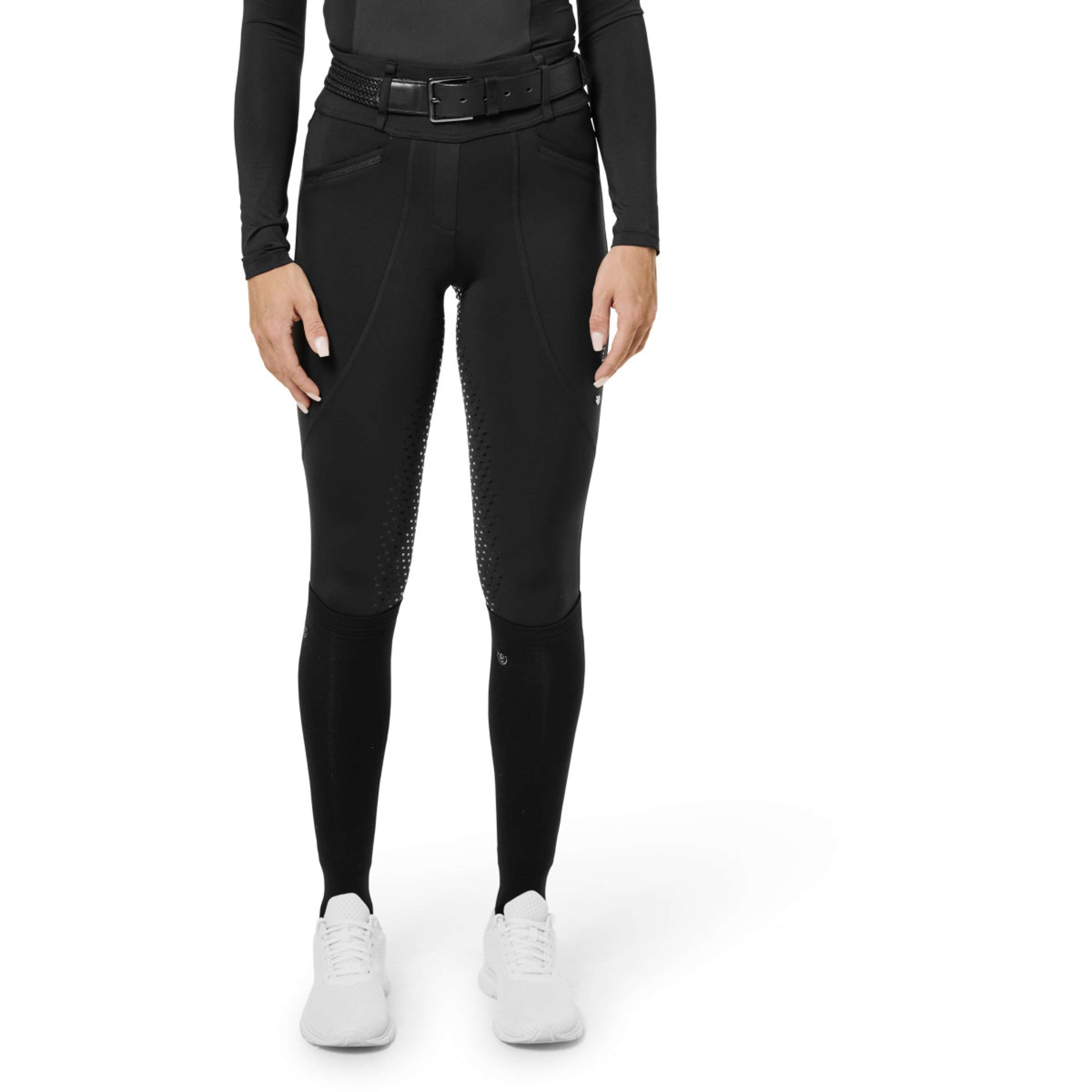 Equestrian Stockholm Legging d'Équitation Premium Full Grip Black Glimmer