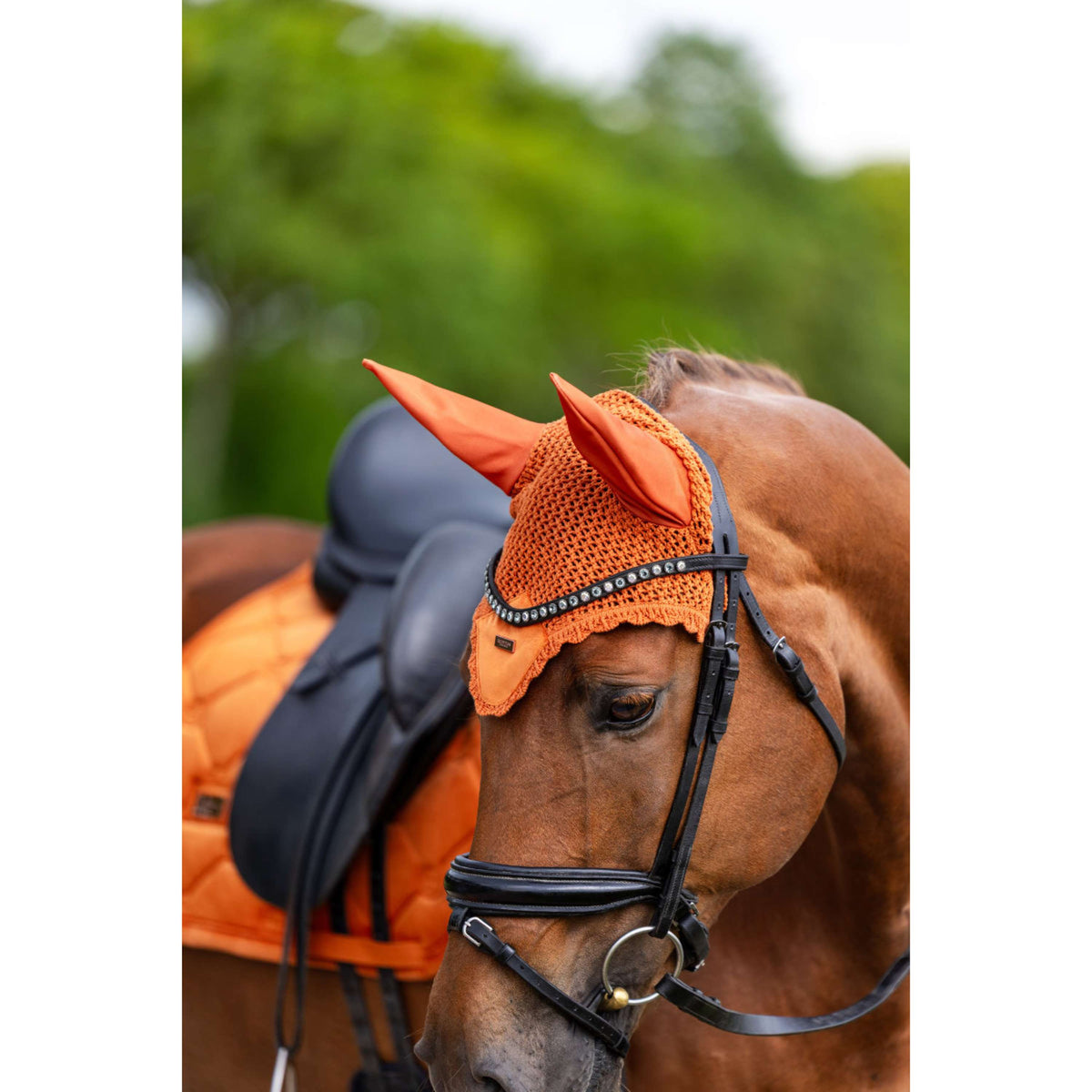 Equestrian Stockholm Bonnet Anti-Mouches Velvet Chestnut