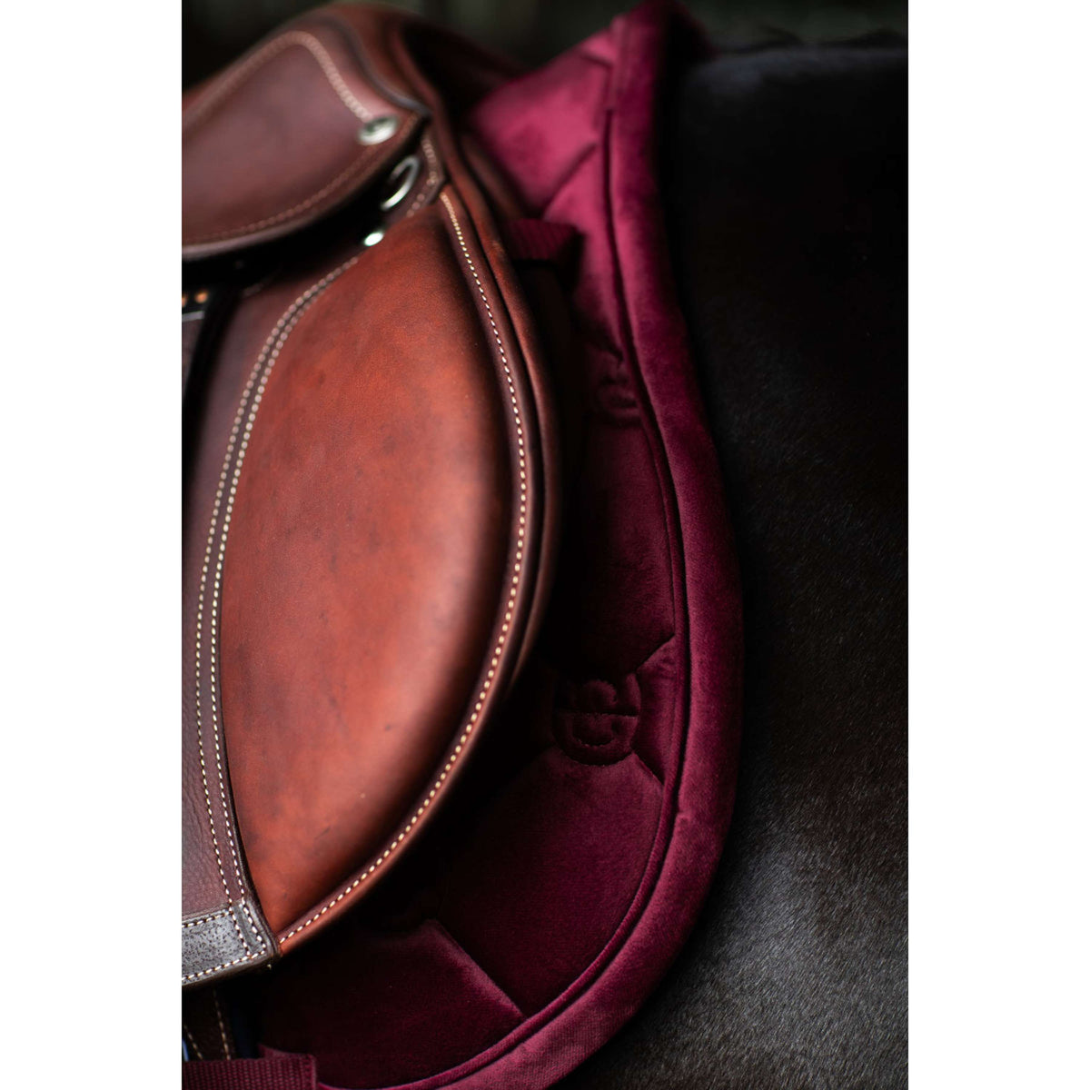 Equestrian Stockholm Tapis de Selle Velvet de Saut Merlot
