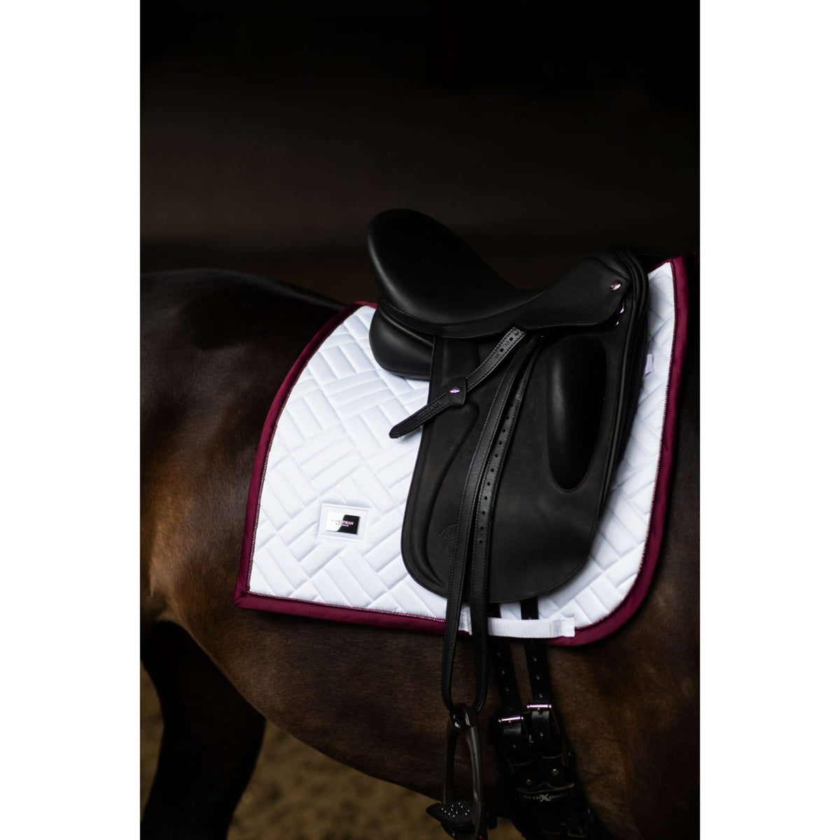 Equestrian Stockholm Tapis de Selle Modern Dressage Blanc/Merlot