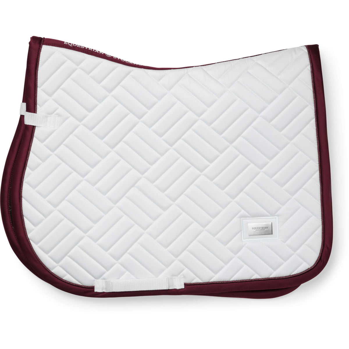Equestrian Stockholm Tapis de Selle Modern de Saut Blanc/Merlot