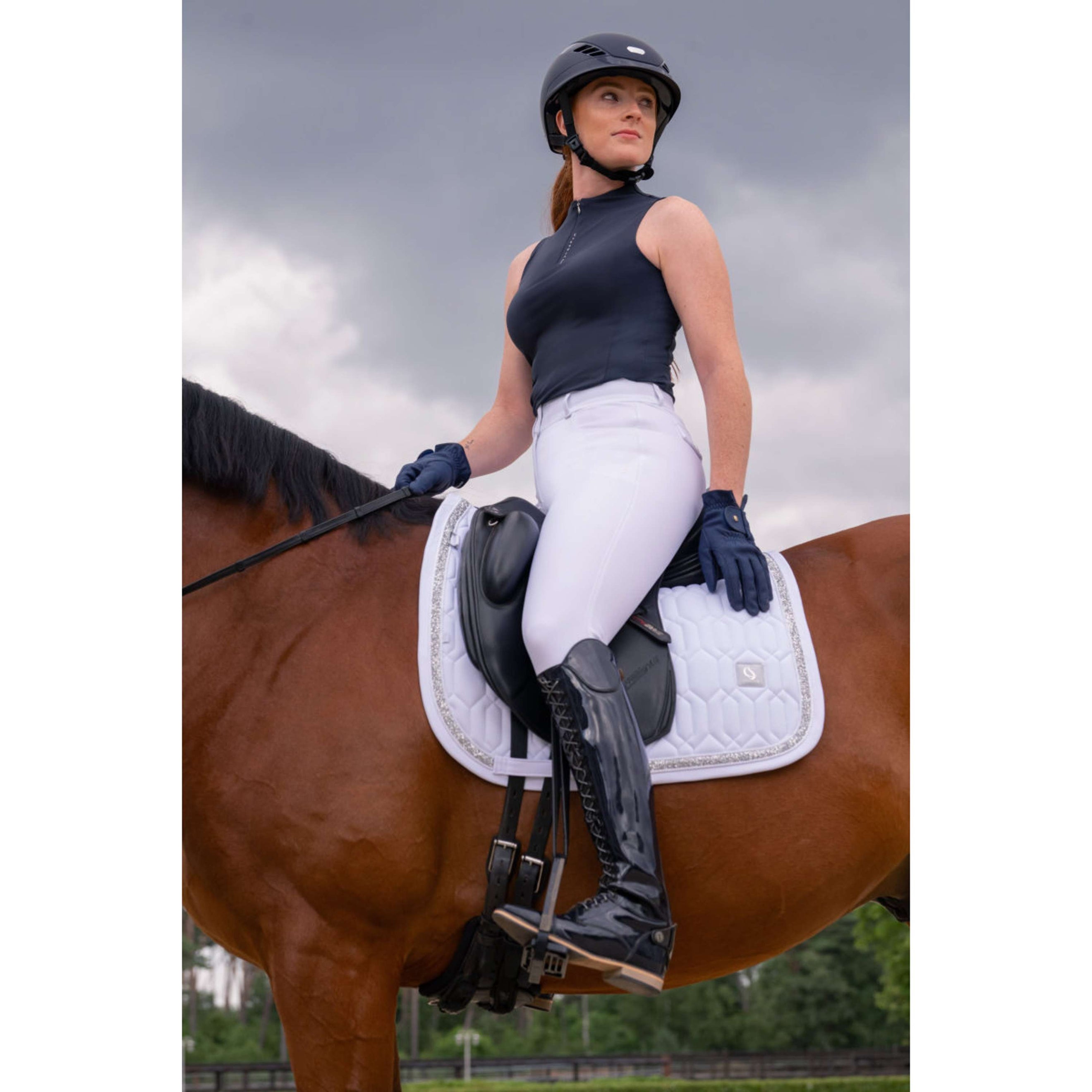 Eskadron Tapis de Selle Classic Sports Softshell Jewel Dressage Blanc