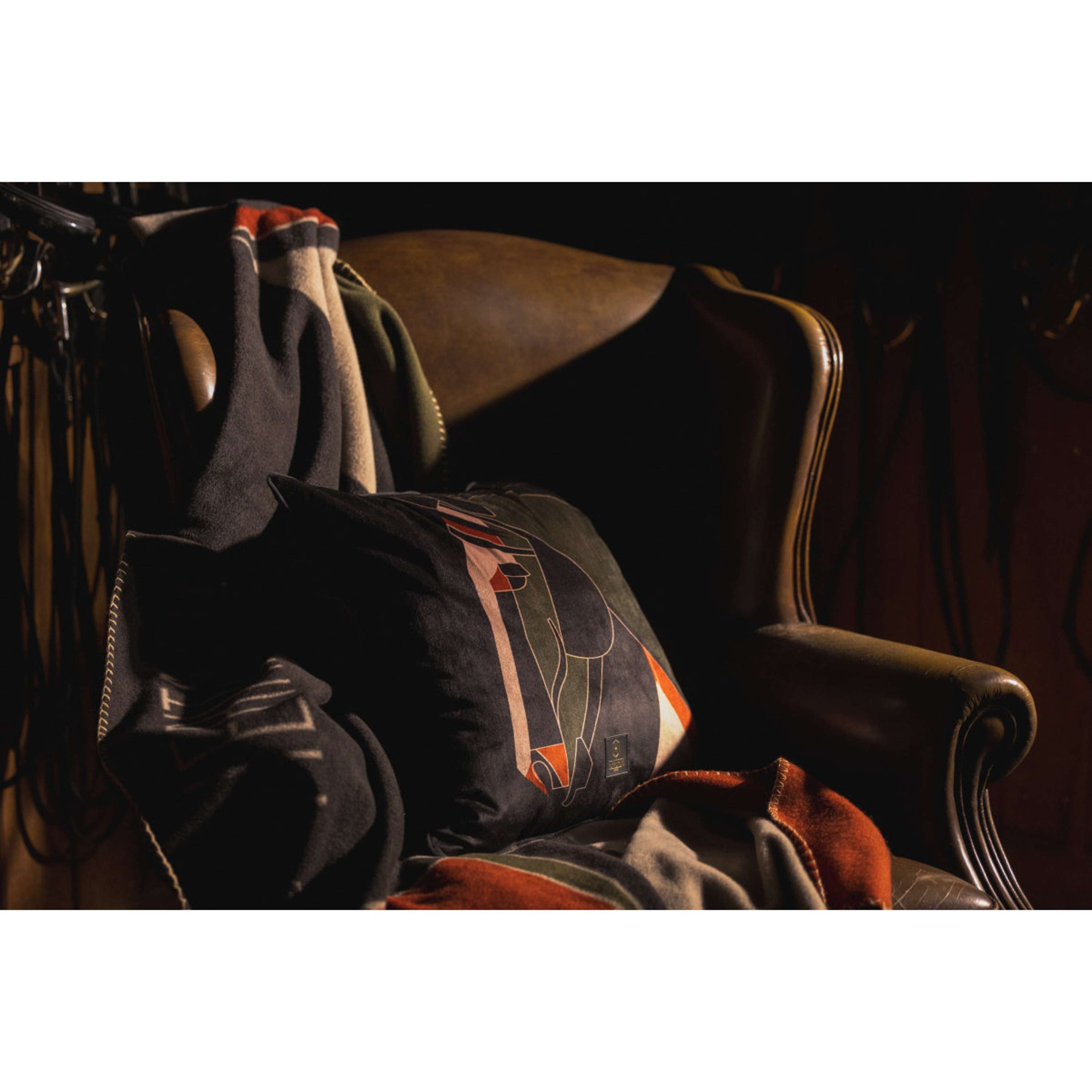 Eskadron Taie d'Oreiller Heritage Velvet Noir/Deep Moss/Merlot/Ash