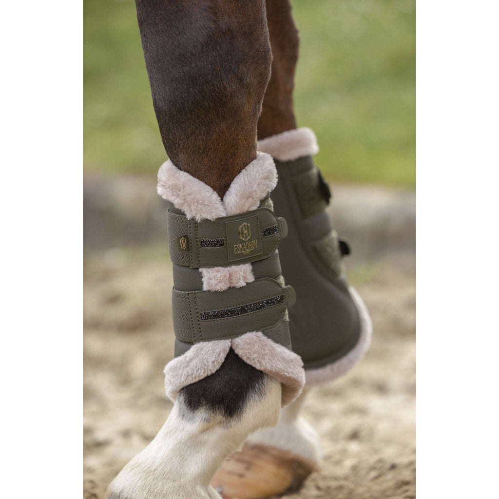 Eskadron Dressage Boots Heritage Faux Leather Faux Fur Jewel Deep Moss