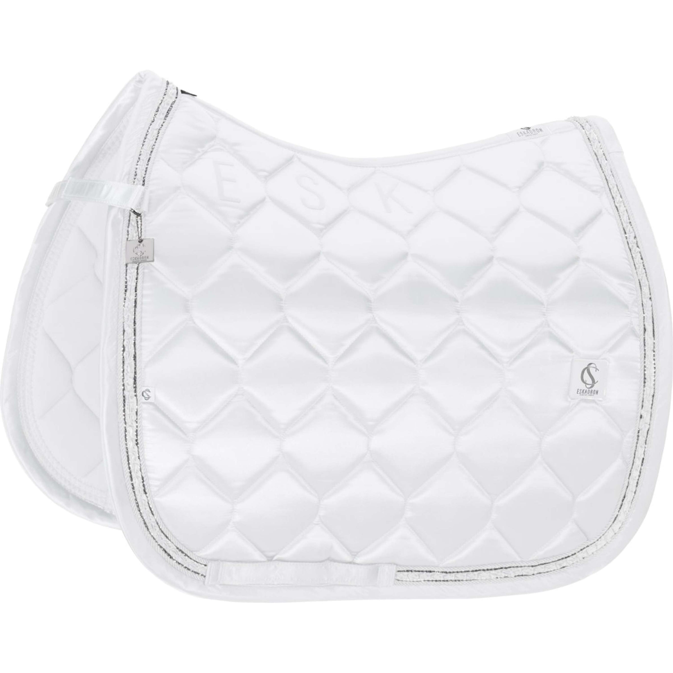 Eskadron Tapis de Selle Classic Sports Satin Frills Dressage Blanc Eskadron Tapis de Selle Classic Sports Satin Frills Dressage Blanc