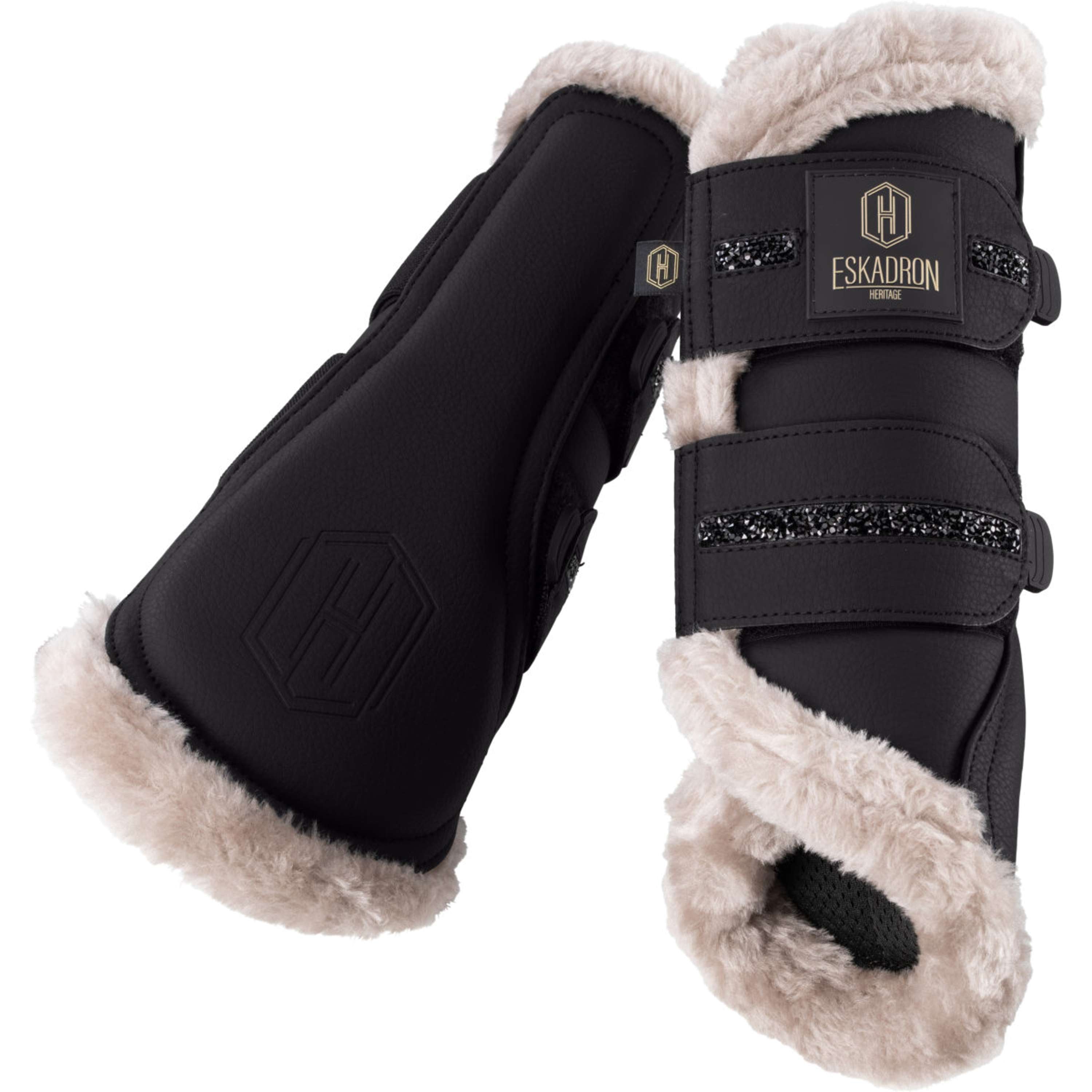 Eskadron Dressage Boots Heritage Faux Leather Faux Fur Jewel Noir