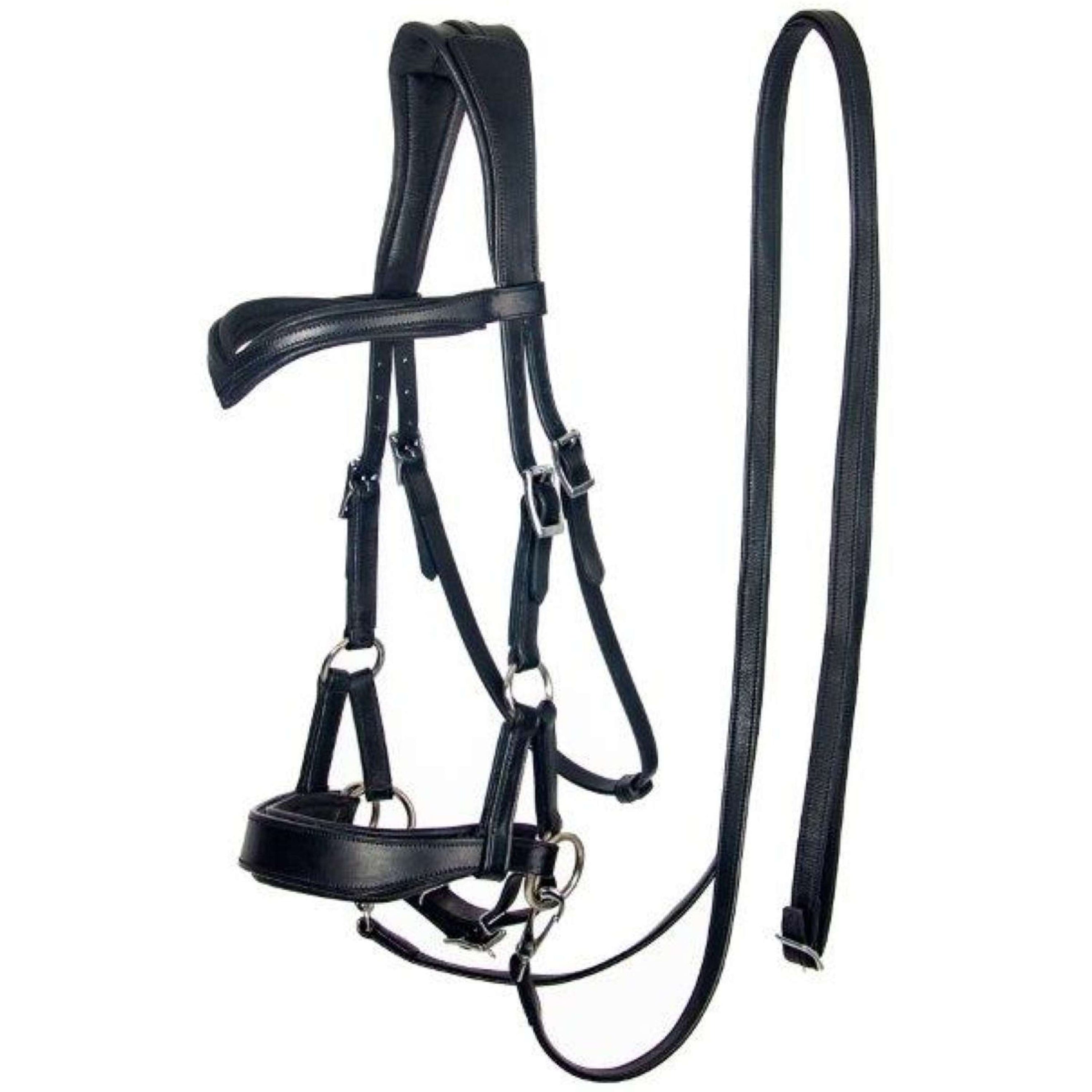 F.R.A. Bridon sans Mors Aruba Side Pull Rênes en Cuir Souple Marron