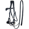 F.R.A. Bridon sans Mors Aruba Side Pull Rênes en Cuir Souple Noir
