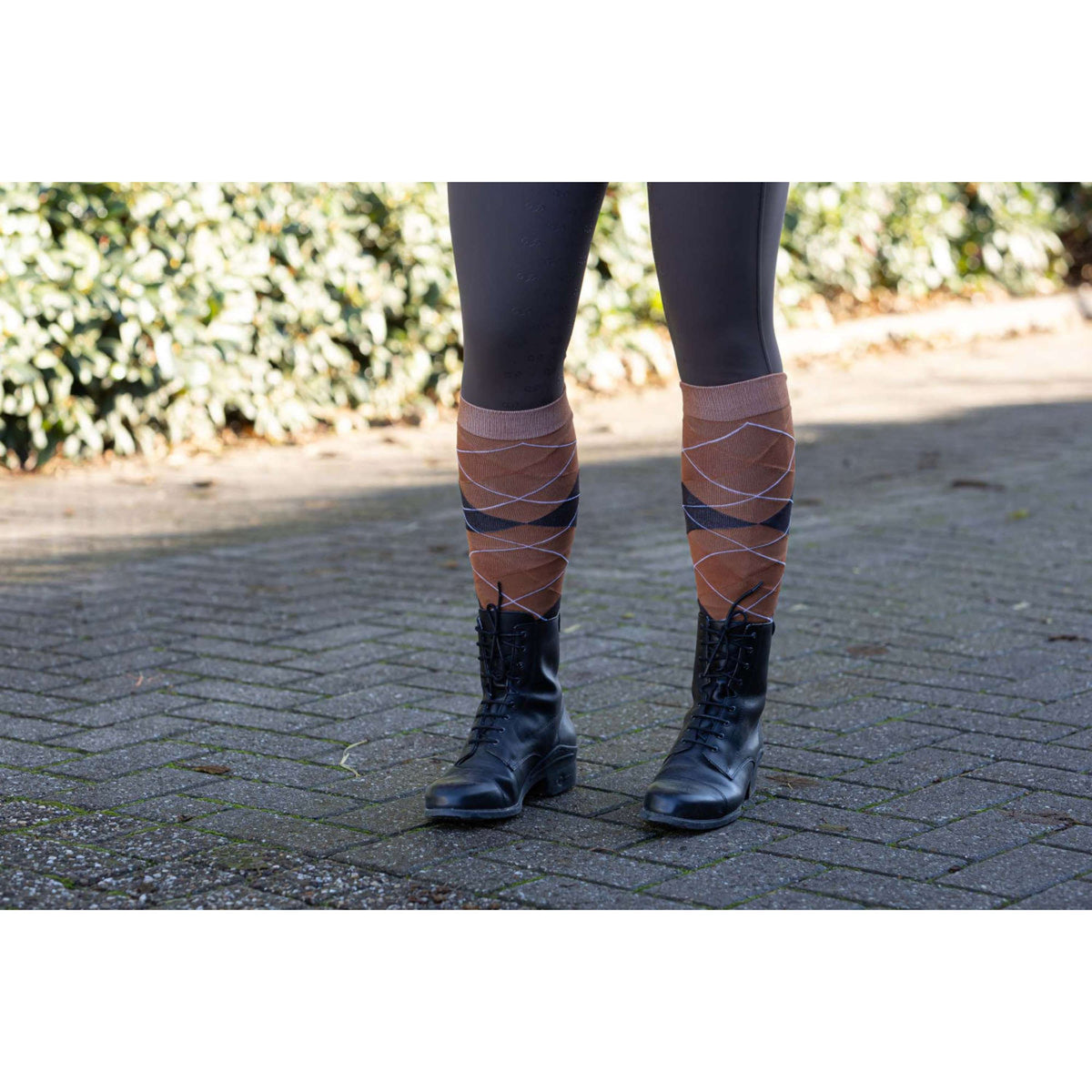 Harry's Horse Chaussettes d'Équitation Argyle Mocha-Bisque