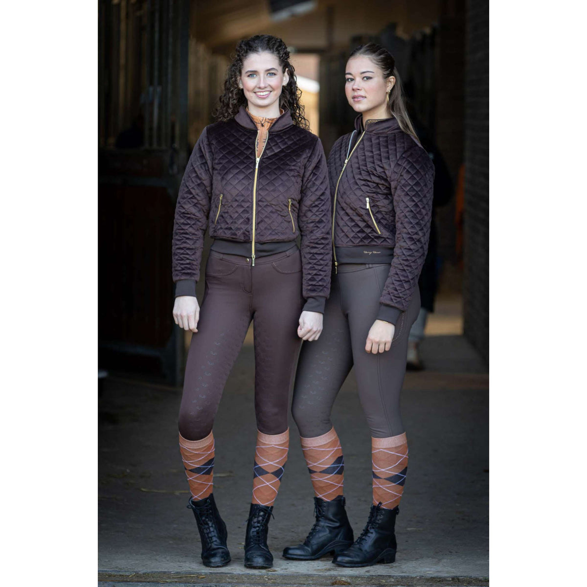 Harry's Horse Chaussettes d'Équitation Argyle Mocha-Bisque