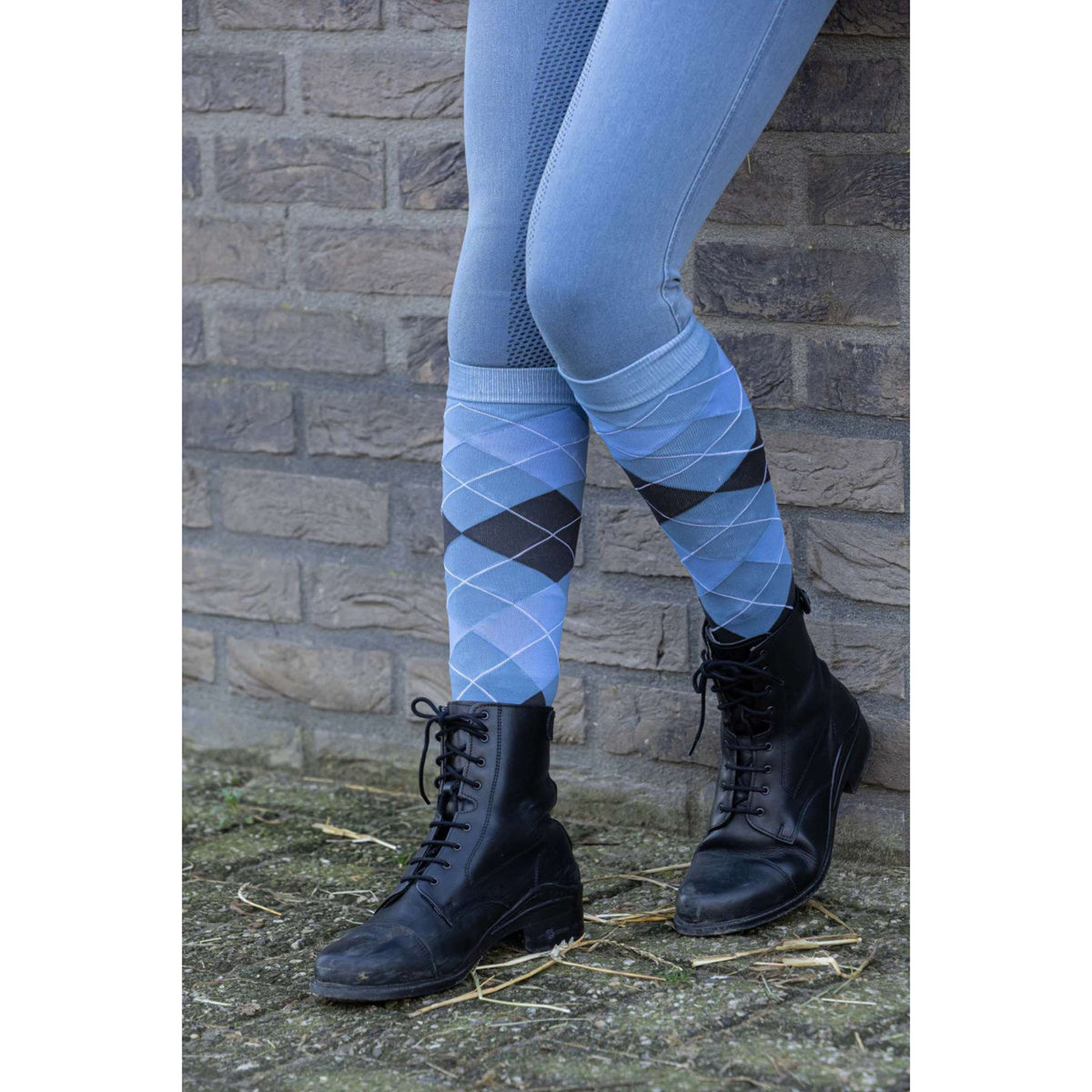 Harry's Horse Chaussettes d'Équitation Argyle Flint Stone