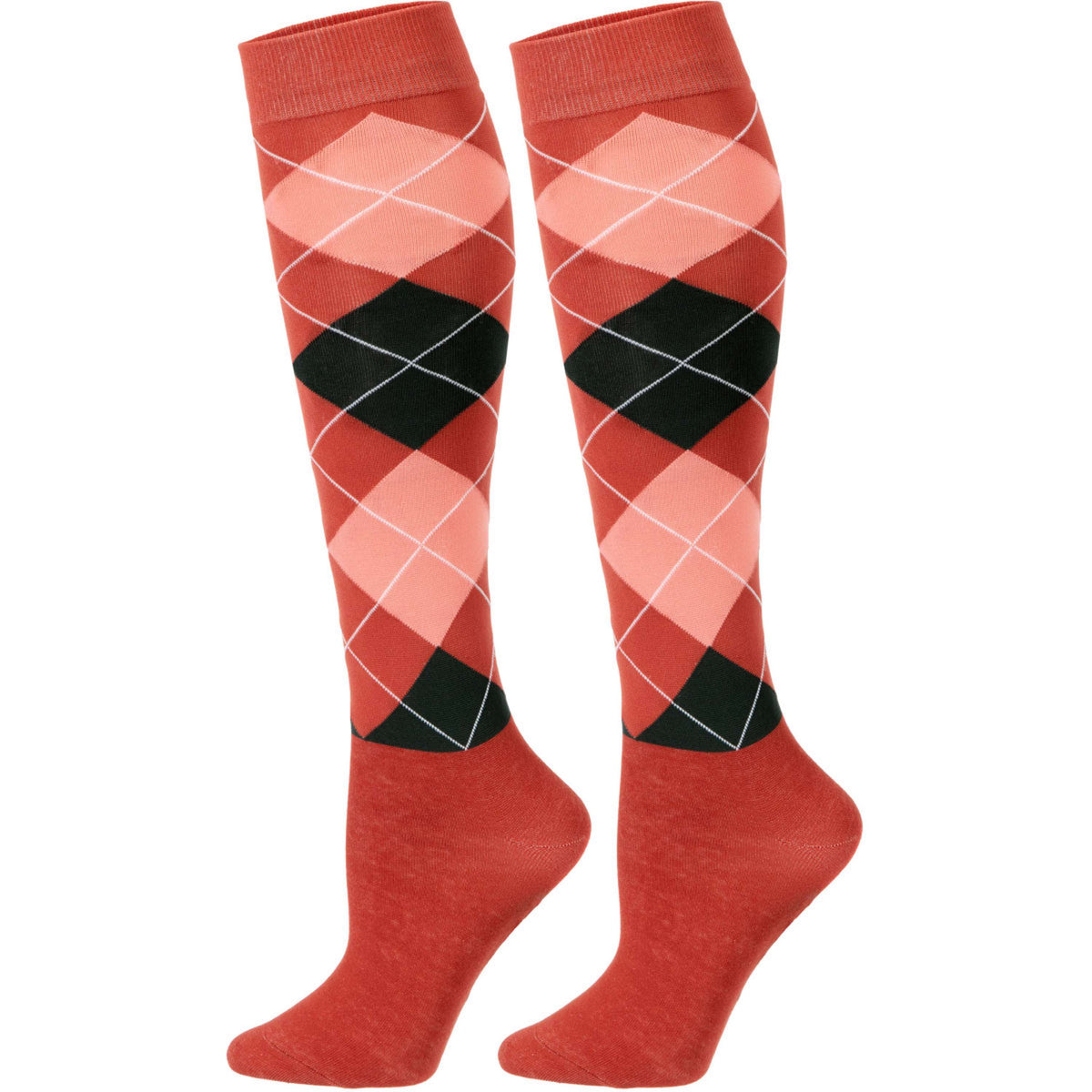 Harry's Horse Chaussettes d'Équitation Argyle Hot-Sauce