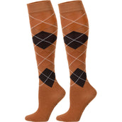 Harry's Horse Chaussettes d'Équitation Argyle Mocha-Bisque