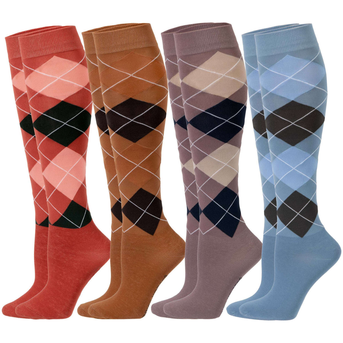 Harry's Horse Chaussettes d'Équitation Argyle Hot-Sauce
