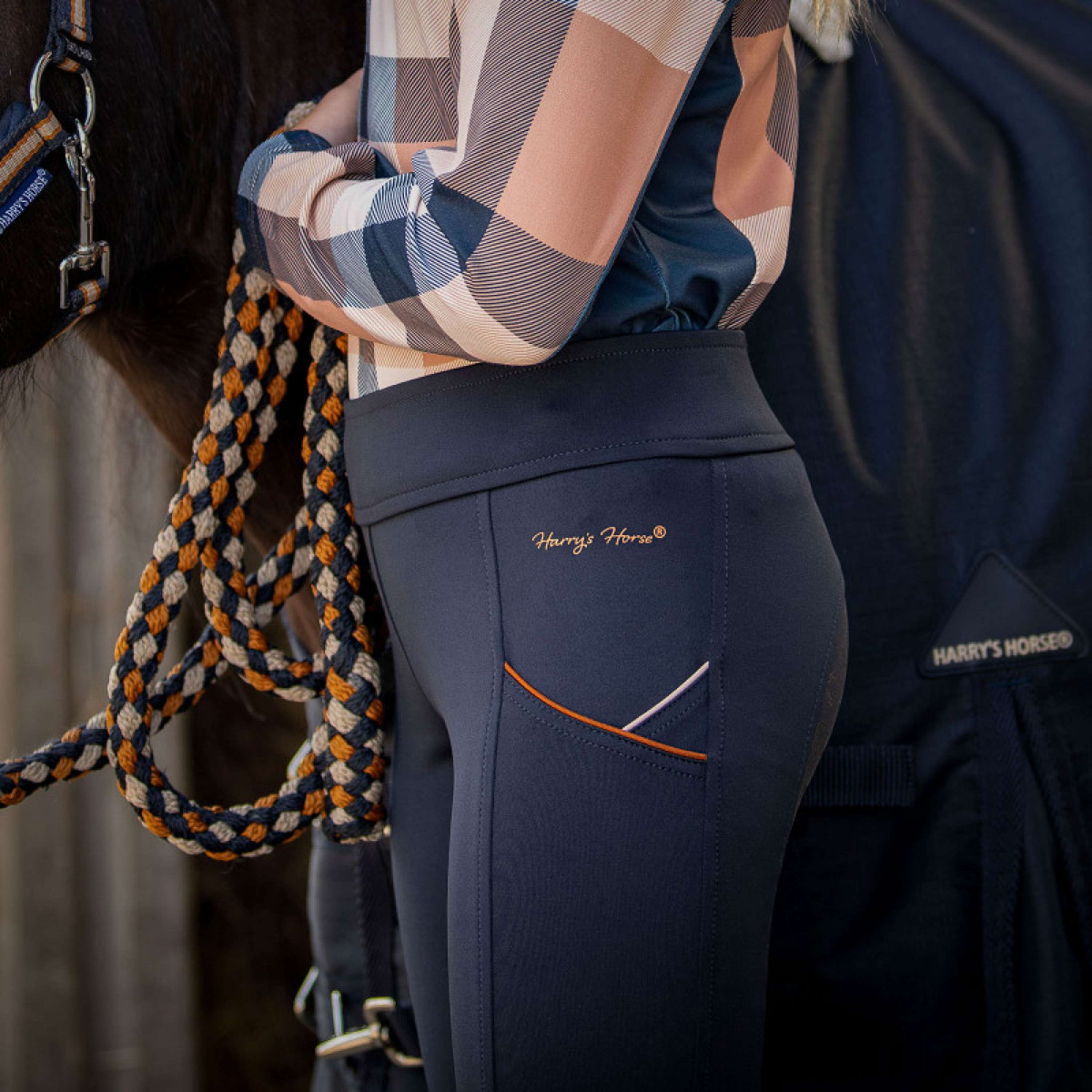 Harry's Horse Legging d'Équitation STOUT! Maverick Full Grip Total Eclipse