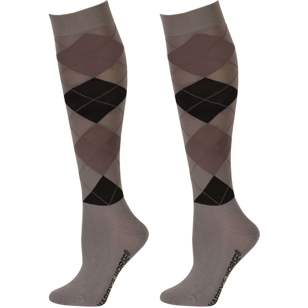 Harry's Horse Chaussettes d'Équitation Arygle Gris