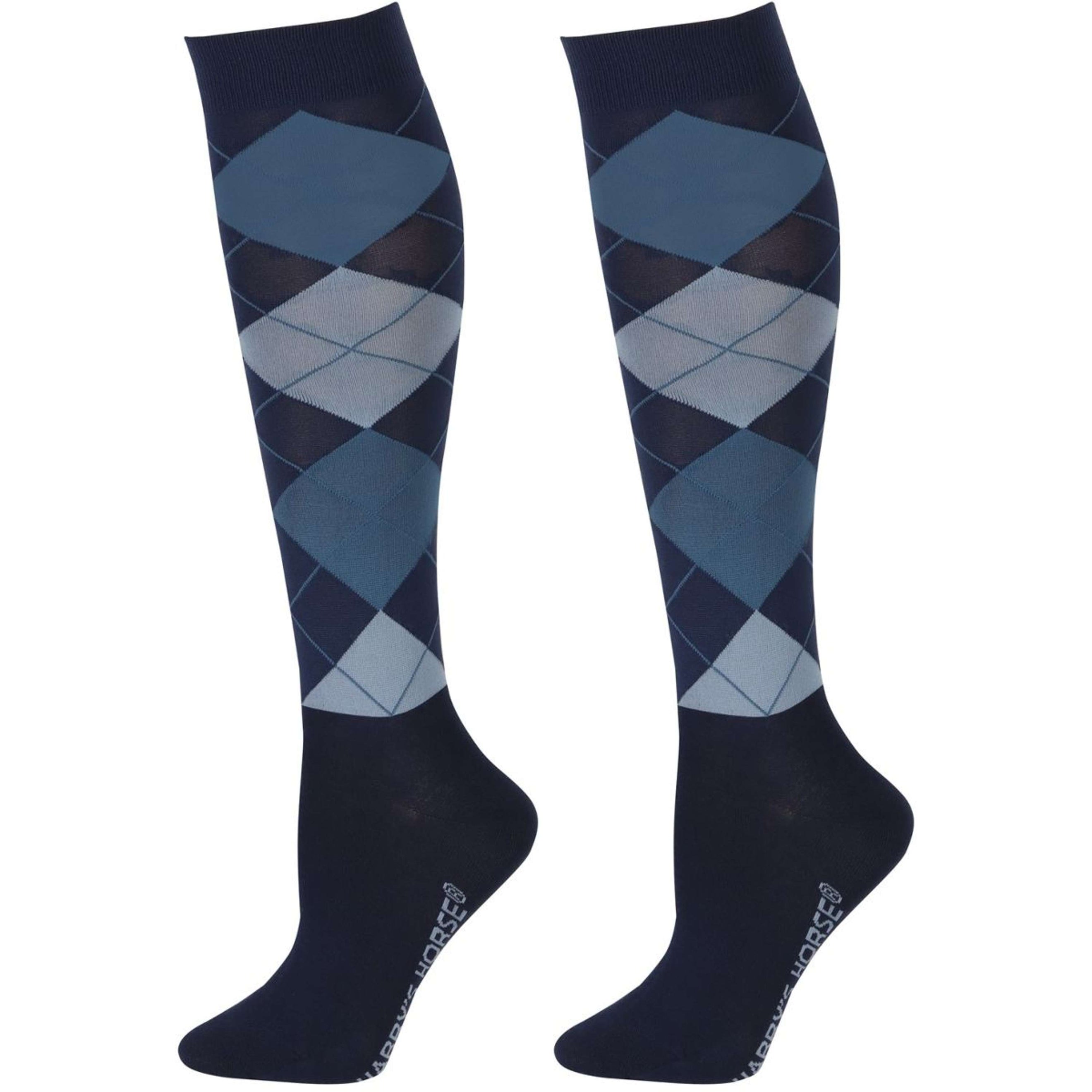 Harry's Horse Chaussettes d'Équitation Arygle Marin