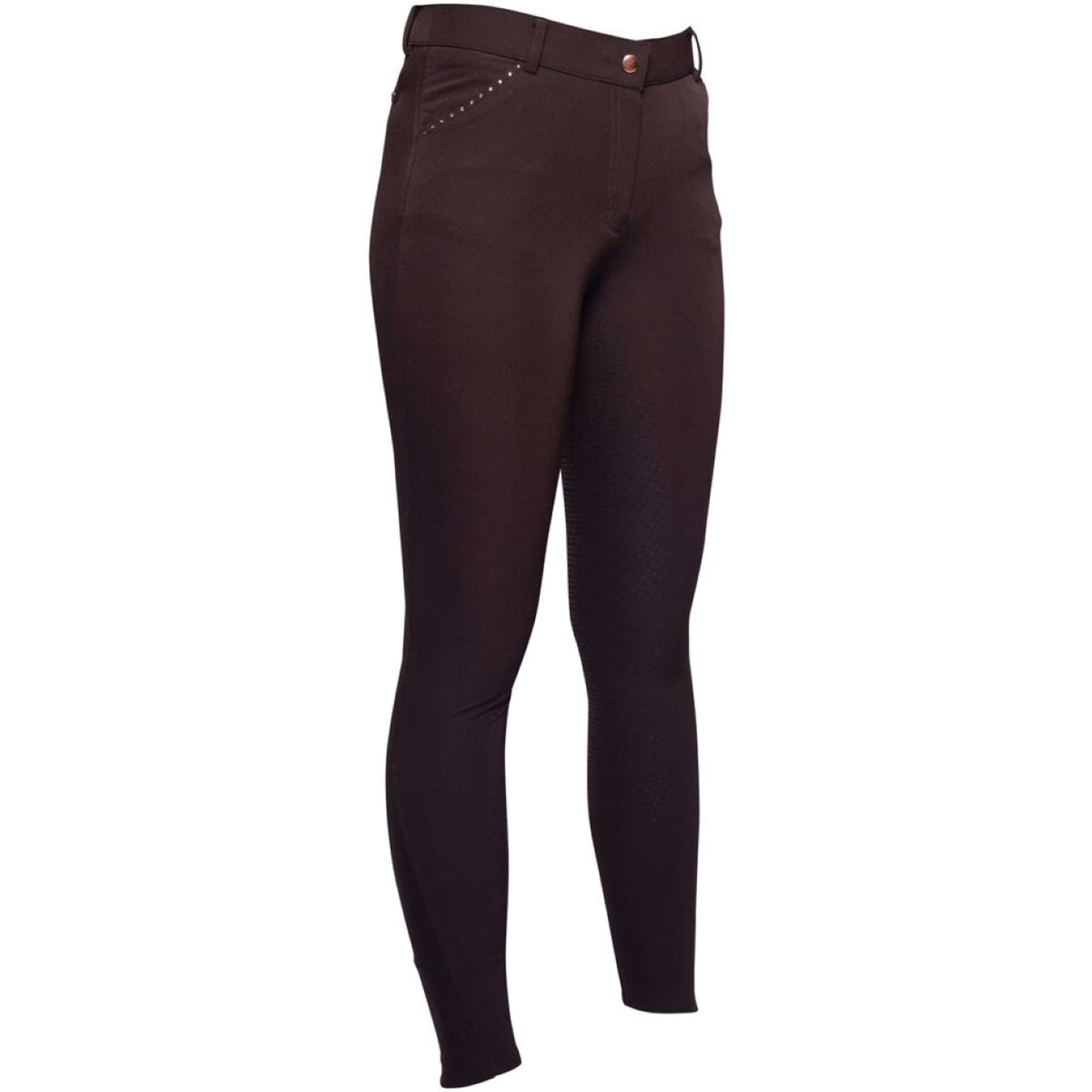 HKM Pantalon d'Équitation Rosegold Glamour Full Grip Marron/Or Rose HKM Pantalon d'Équitation Rosegold Glamour Full Grip Marron/Or Rose