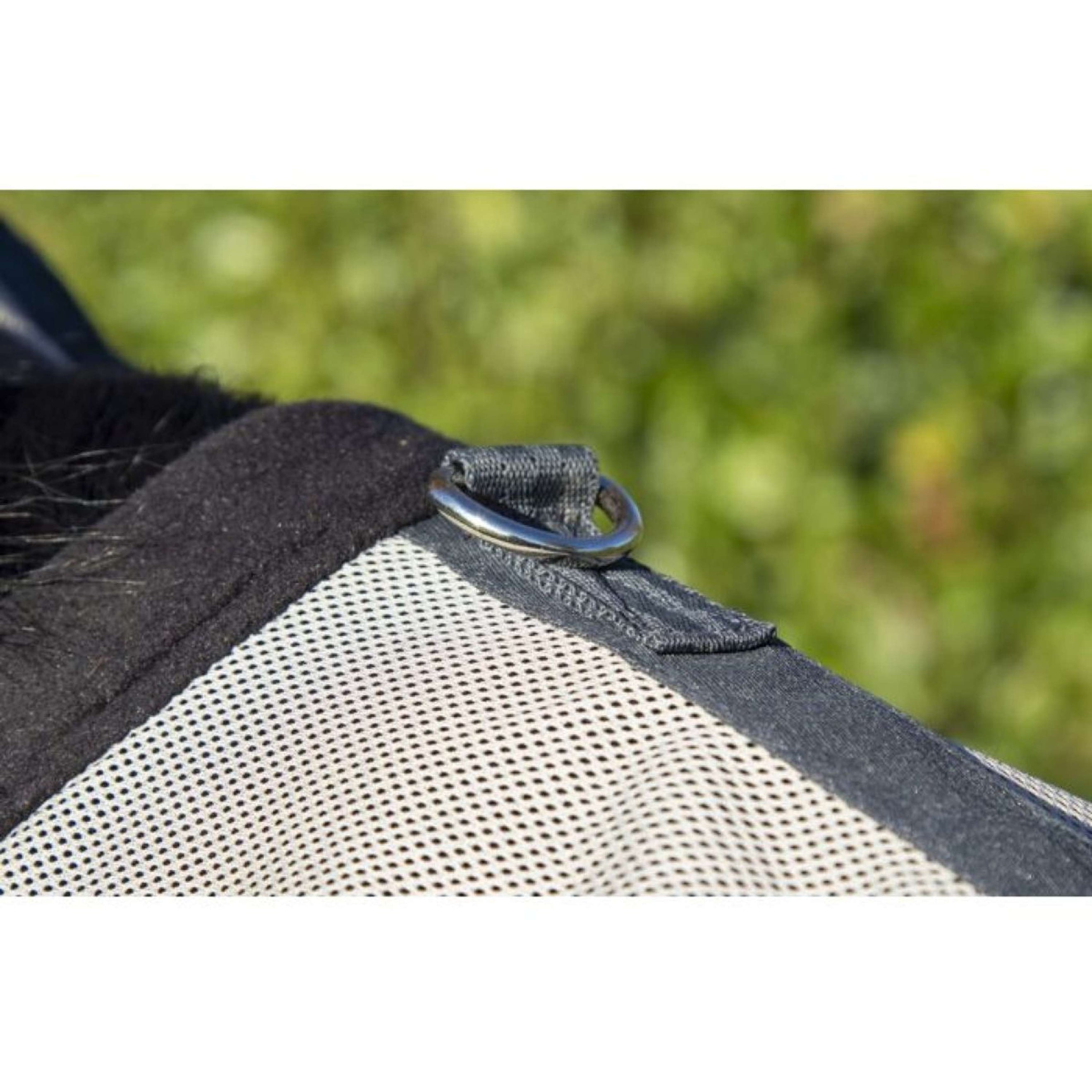 HKM Couverture Anti-Mouches Fringes Couvre-cou Amovible Argent/Gris HKM Couverture Anti-Mouches Fringes Couvre-cou Amovible Argent/Gris