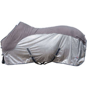 HKM Couverture Anti-Mouches Comfort Fleece Gris/Nature/Bleu
