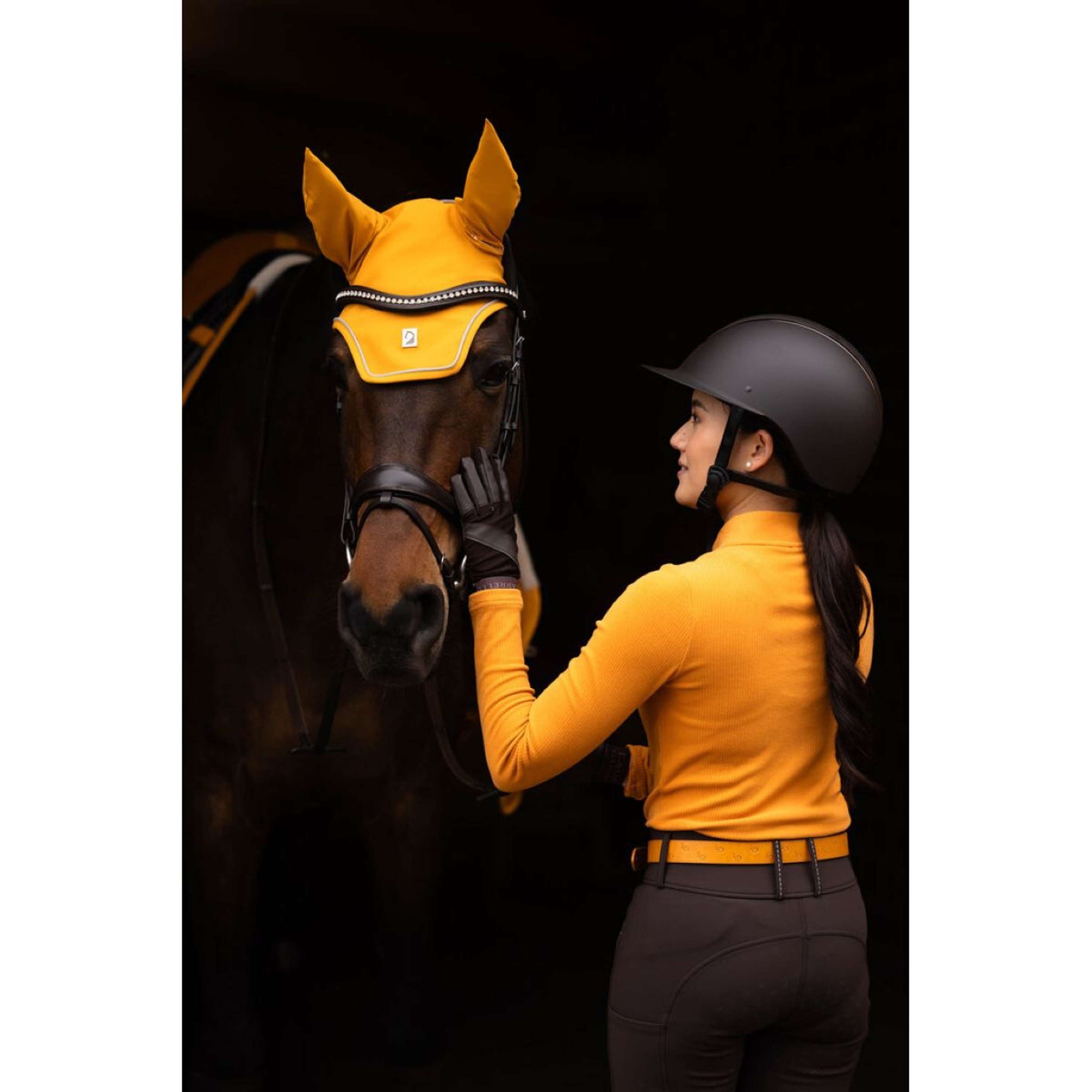 HKM Bonnet Anti-Mouches Livignio Lauria Garelli Soft Moutarde HKM Bonnet Anti-Mouches Livignio Lauria Garelli Soft Moutarde