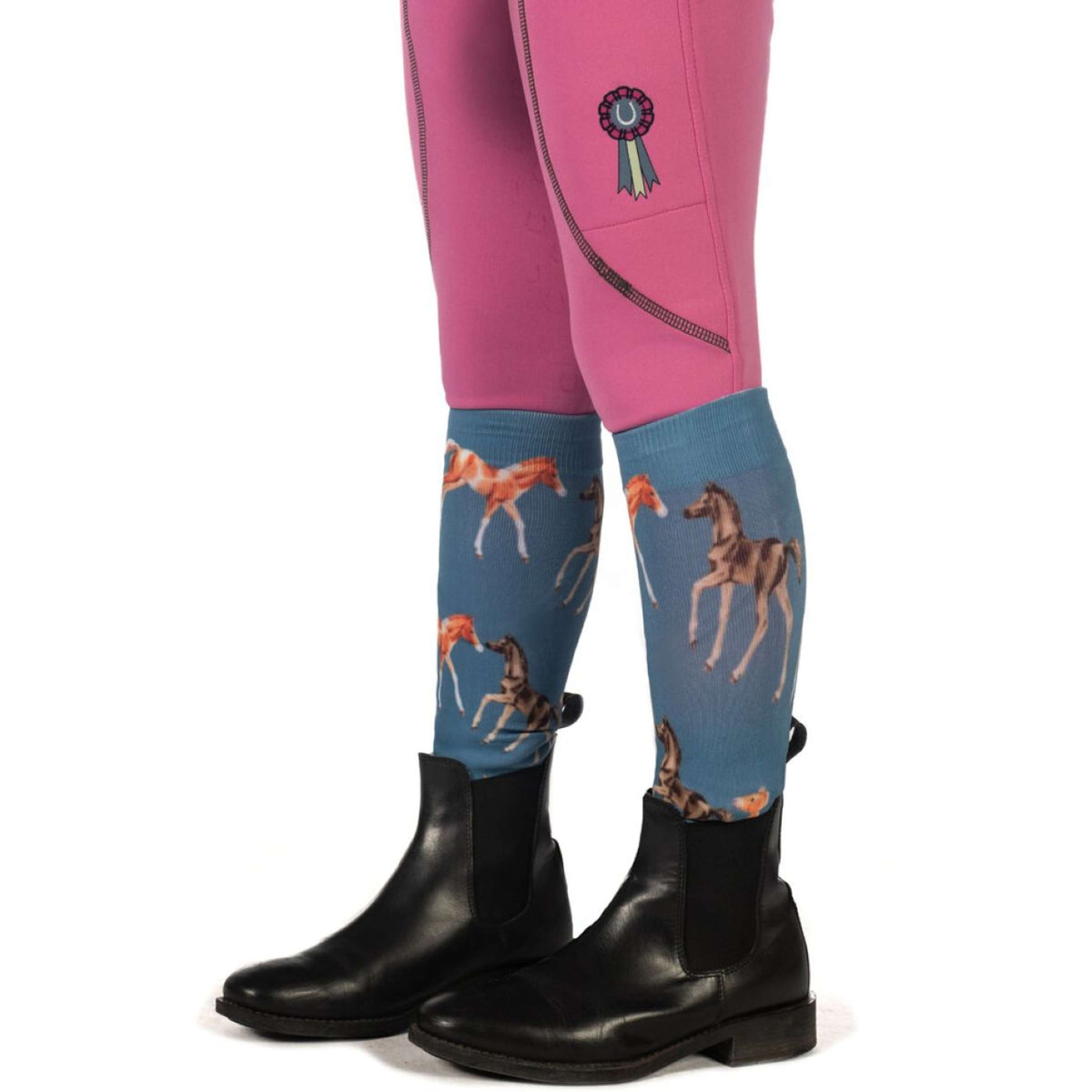 HKM Chaussettes d'Équitation Pony Club Bleu Fumeé HKM Chaussettes d'Équitation Pony Club Bleu Fumeé