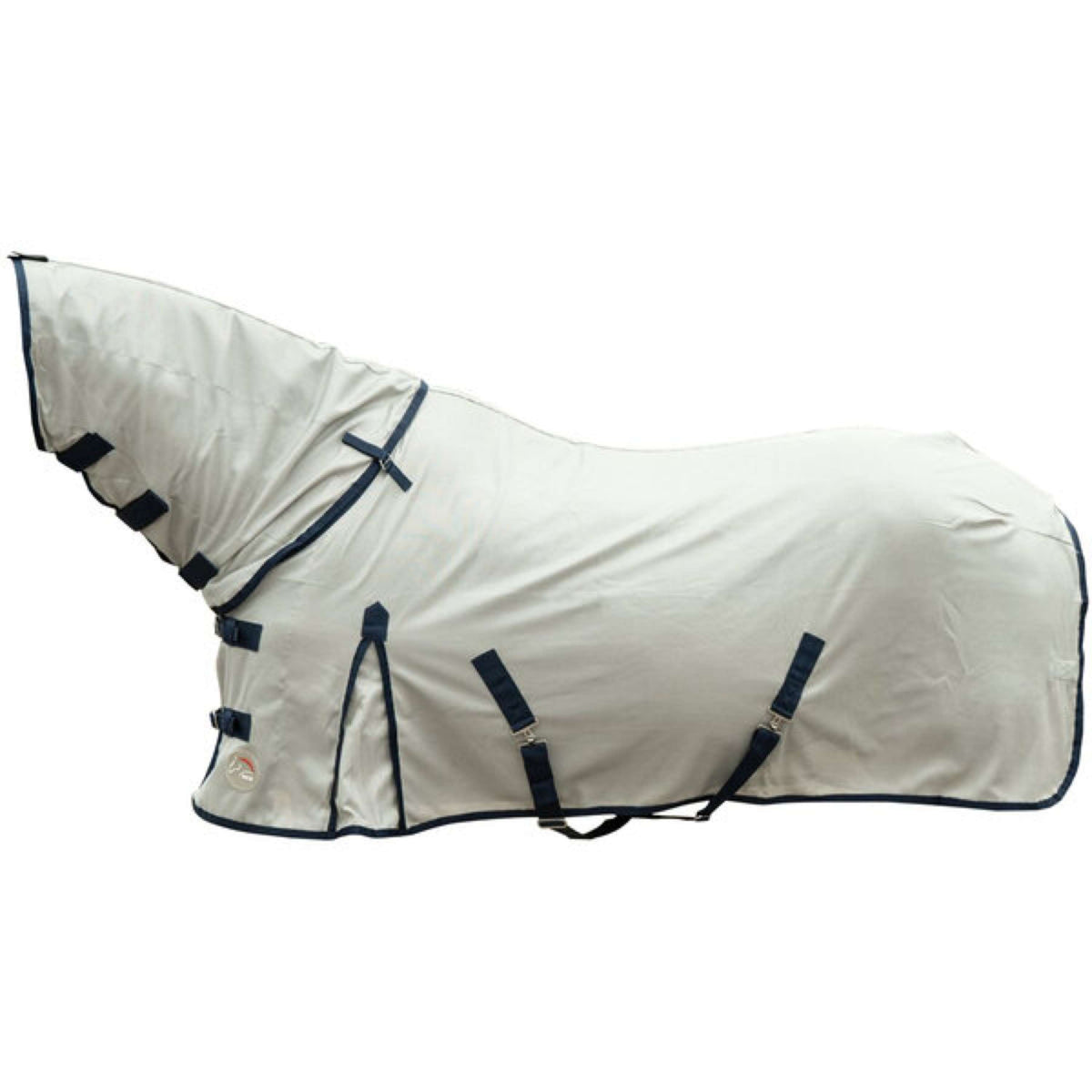 HKM Couverture Anti-Mouches Rain II Couvre-cou Amovible Gris
