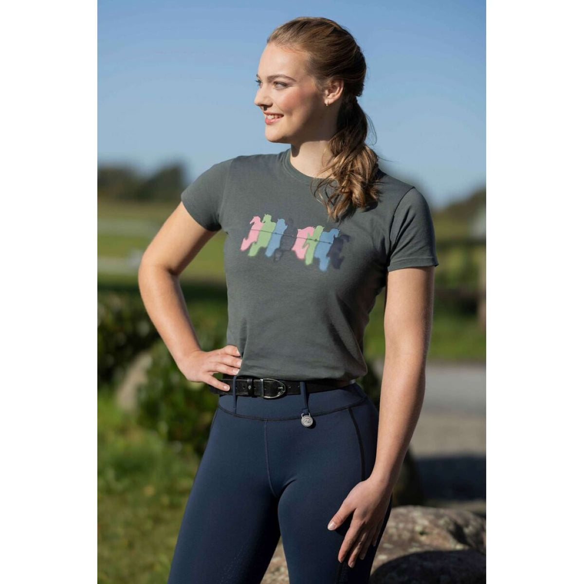 HKM T-Shirt Mirror Gris Vert