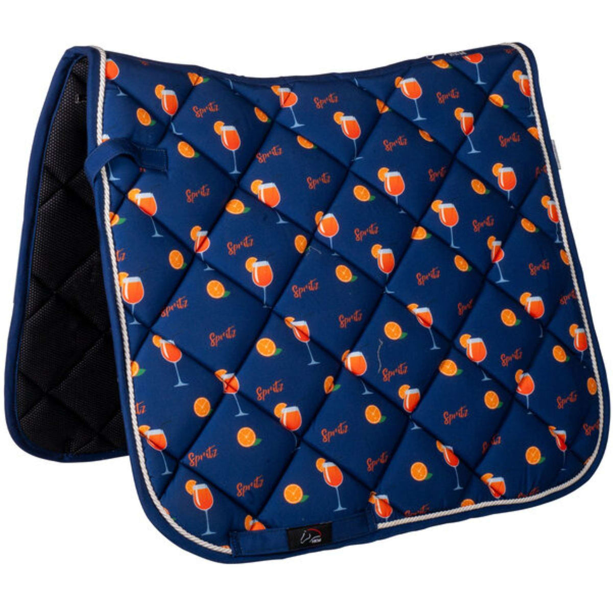 HKM Tapis de Selle Splash Dressage Bleu foncé/orange