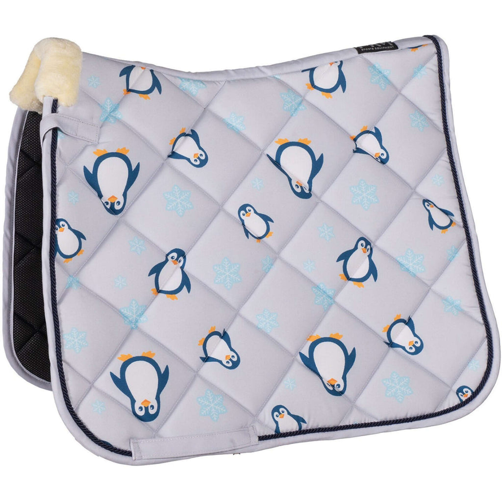 HKM Tapis de Selle Pinguïn Dressage Gris/Bleu