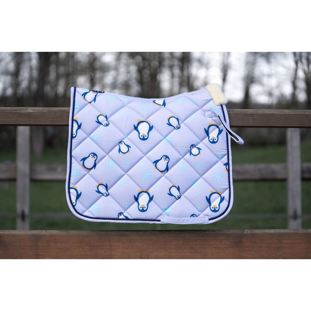 HKM Tapis de Selle Pinguïn Dressage Gris/Bleu