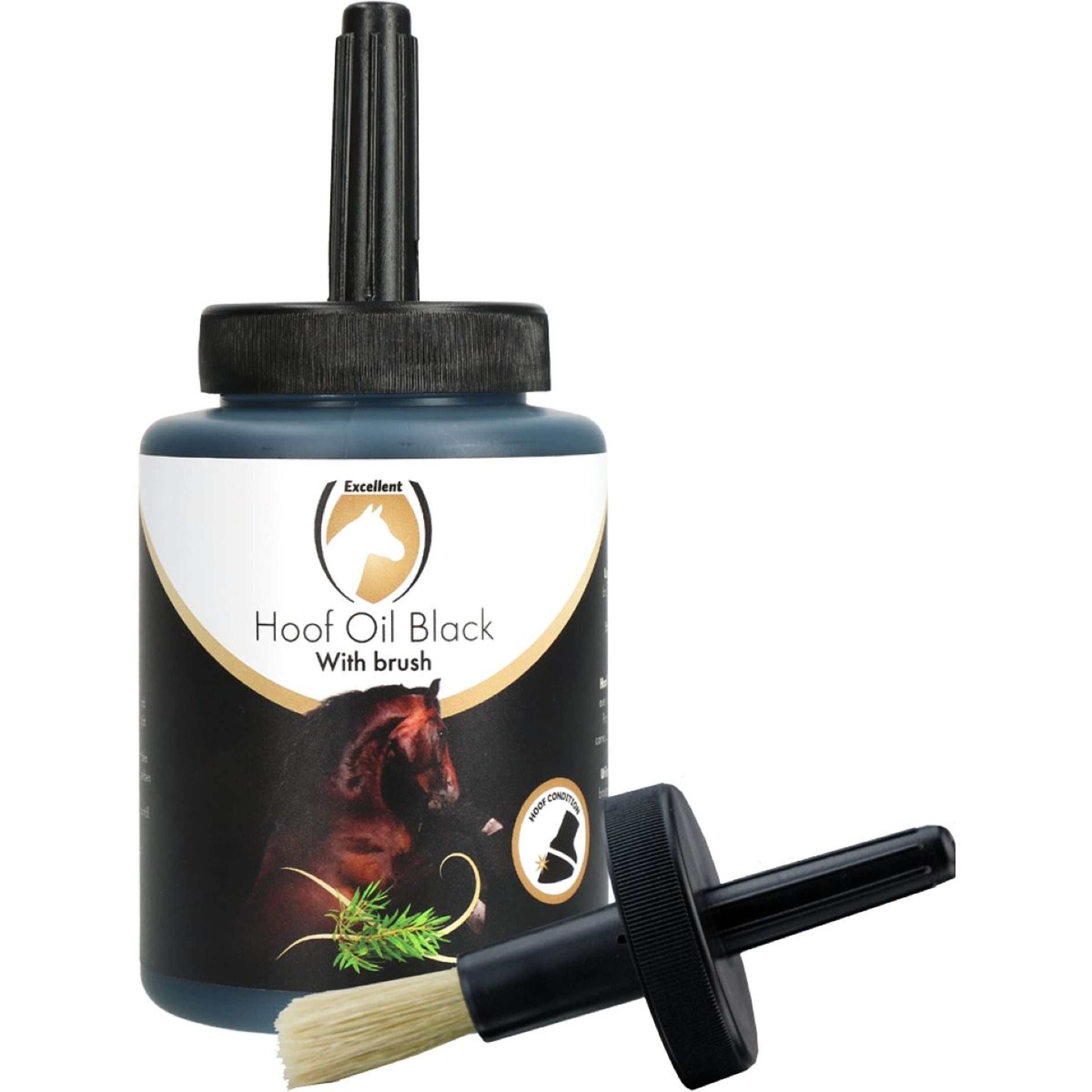 Excellent Huile de sabot avec Brosse Noir