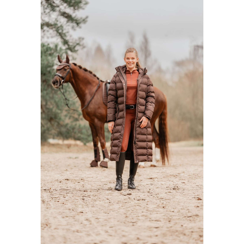 EQPRO Manteau Matelassé Long Eloise Chocolat
