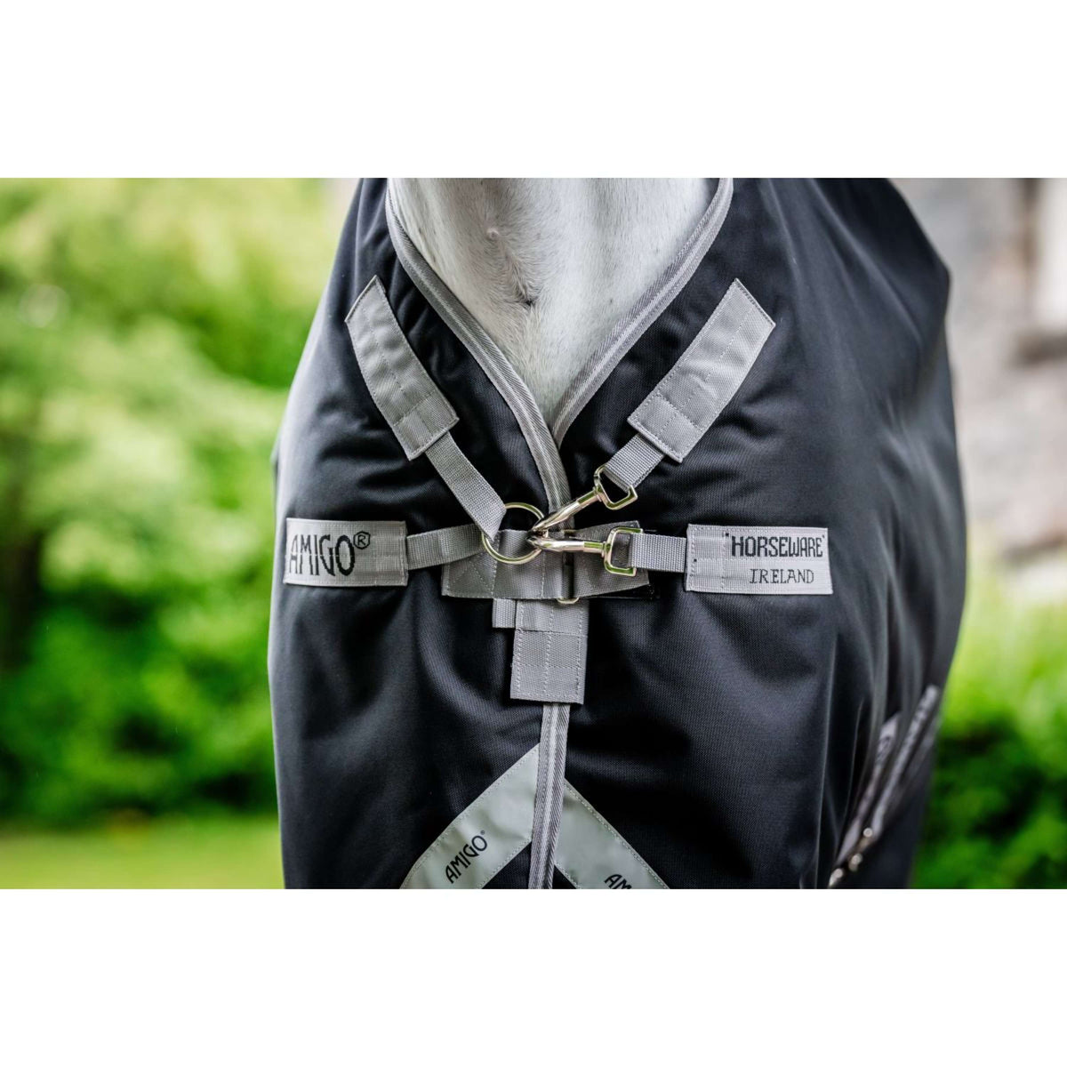 Amigo Turnout Rug 1200D 250g Black/Titanium Grey/Silver